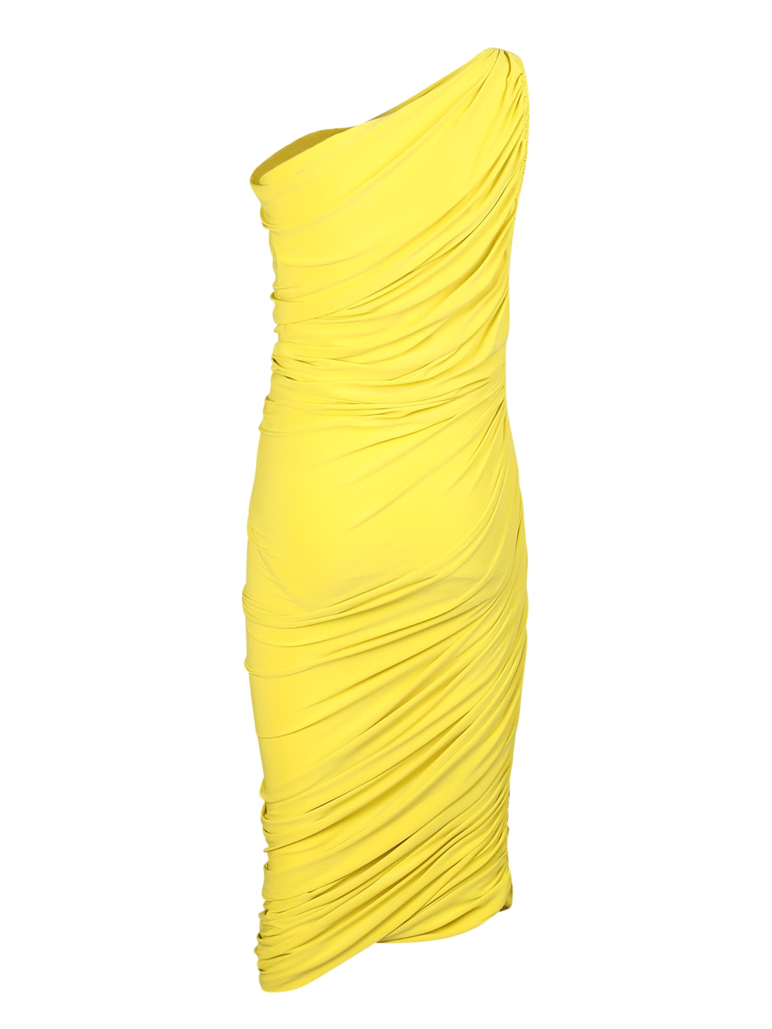 Shop Norma Kamali Diana Midi Dress In Yellow