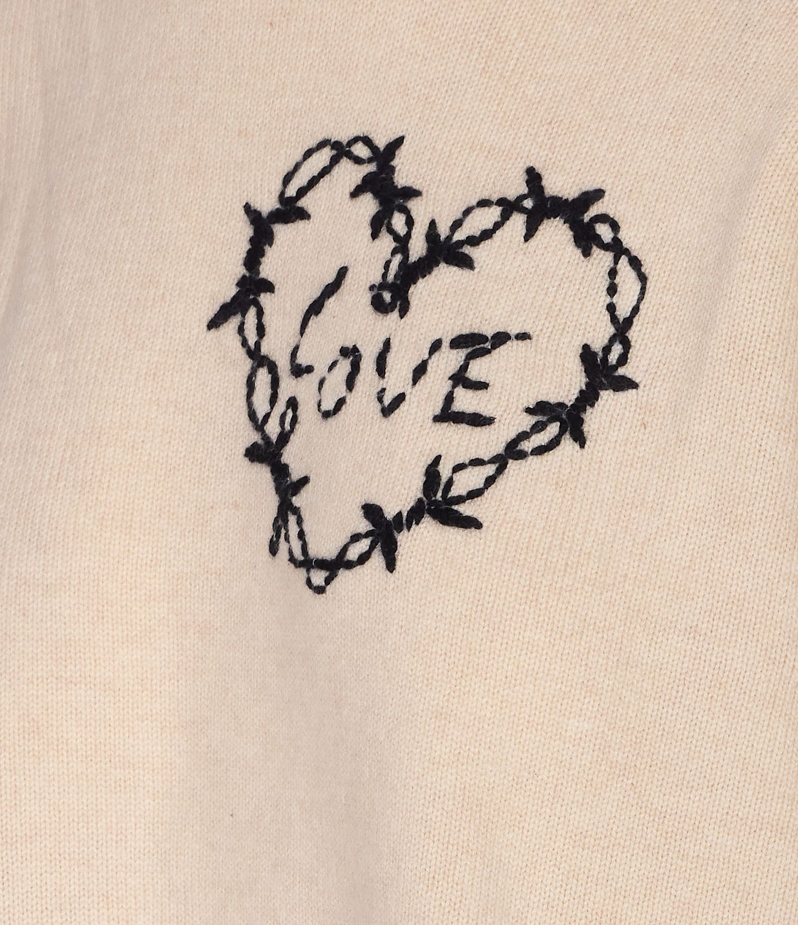 Zadig & Voltaire Womens Ecru Markuz Brand-embroidered Cashmere Jumper In Neutral