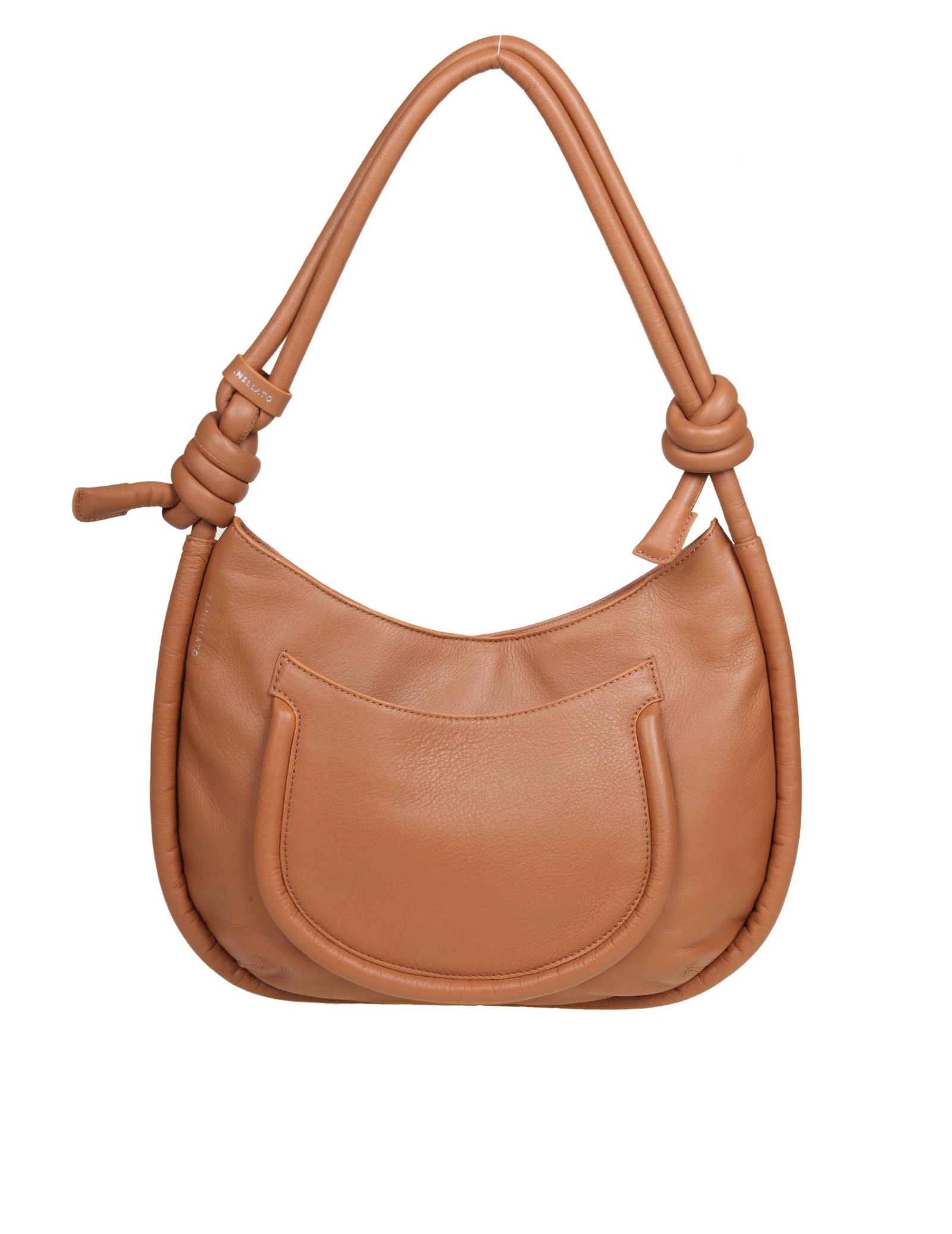 Shop Zanellato Demi Piuma Knot S Bag In Leather Color In Beige