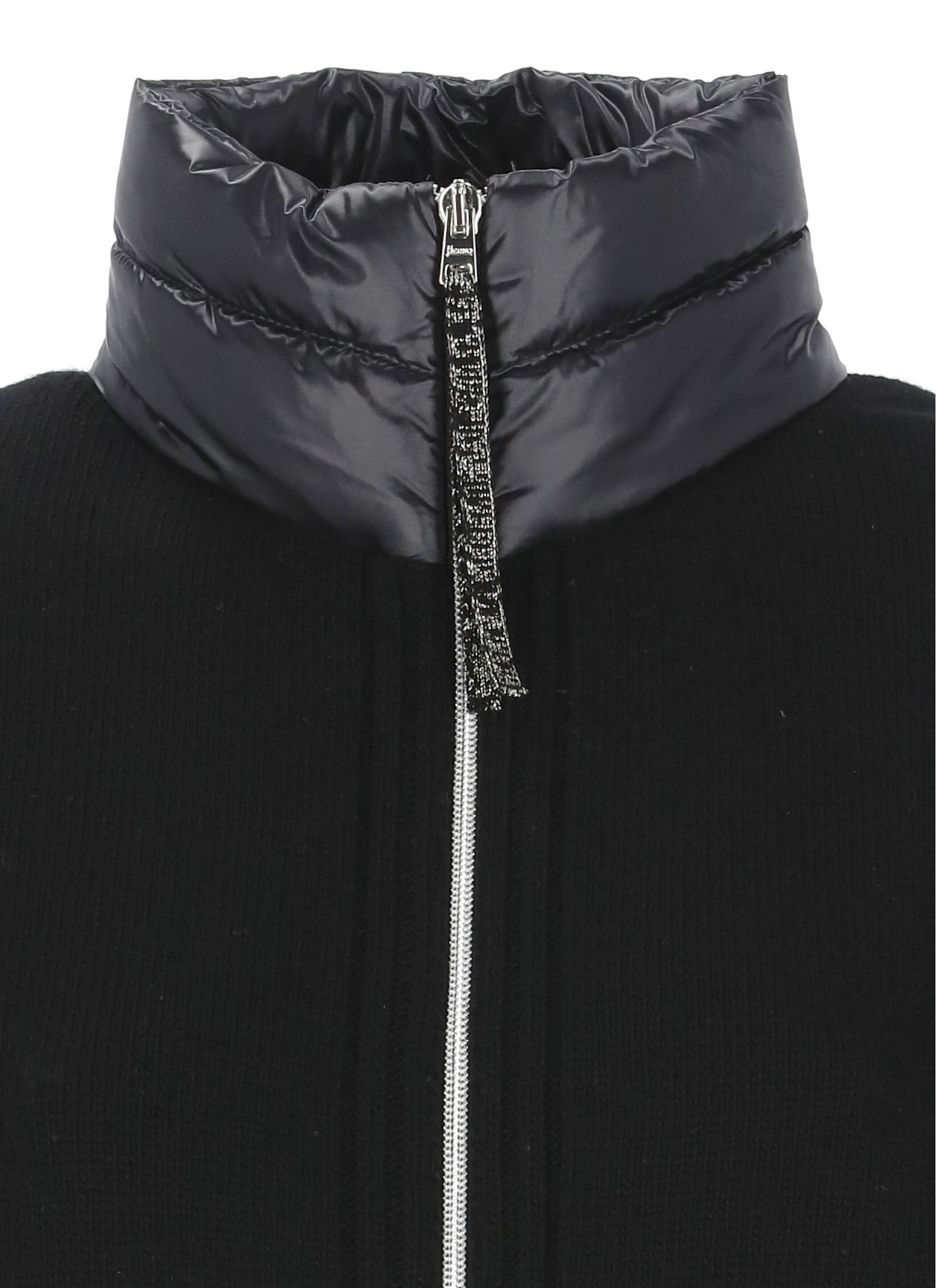 Herno Sleeveless Puffer Jacket High Collar In Blue