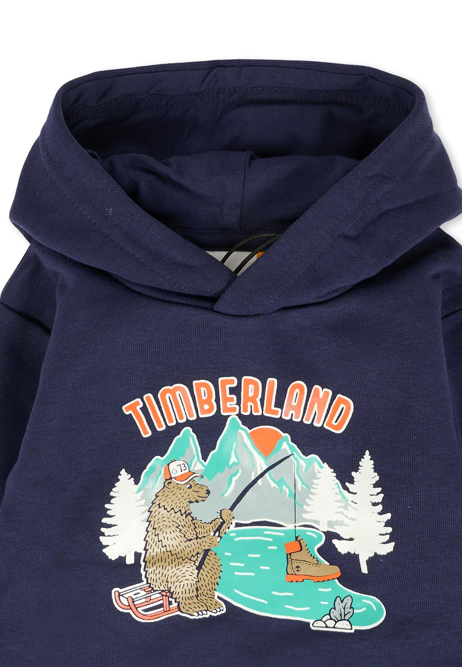 Timberland Blue Sweatshirt For Baby Boy With Bear In Blue