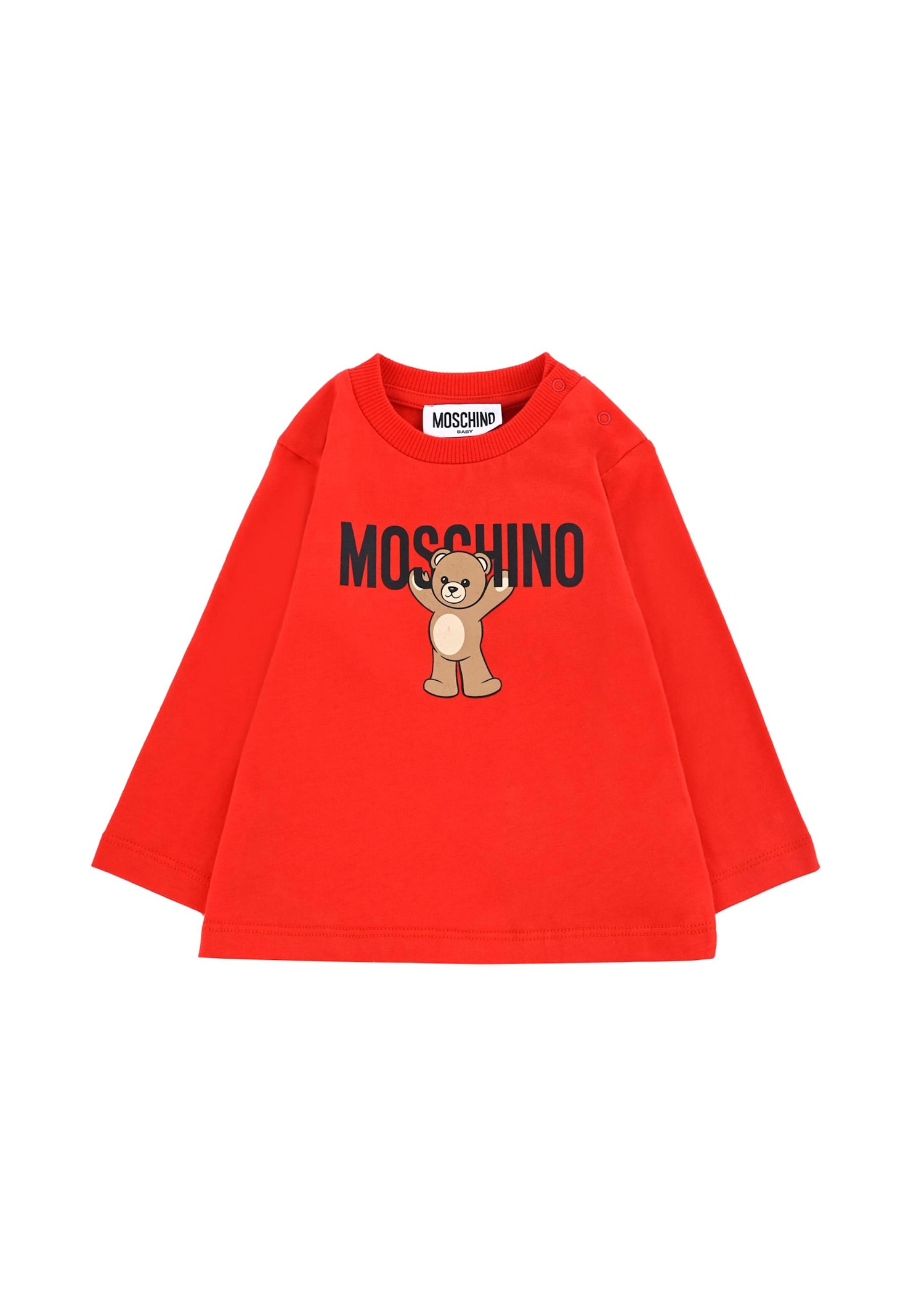 Moschino Red T-shirt For Babykids With Teddy Bear In Red