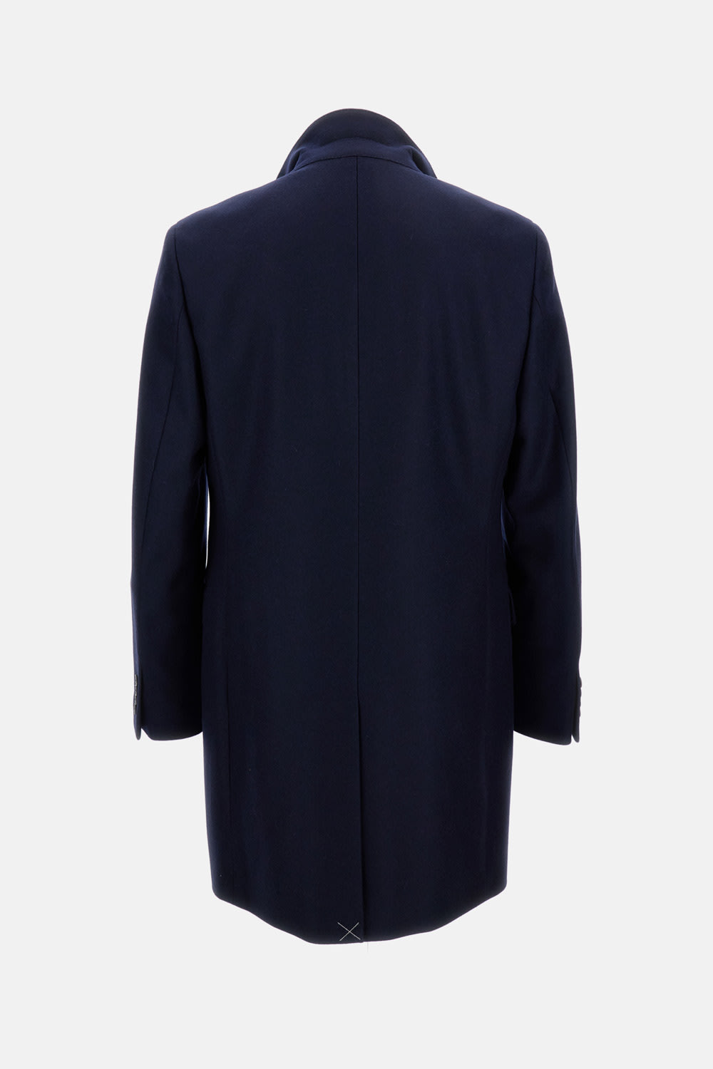 Fay Three-button Detachable-collar Coat In Blue