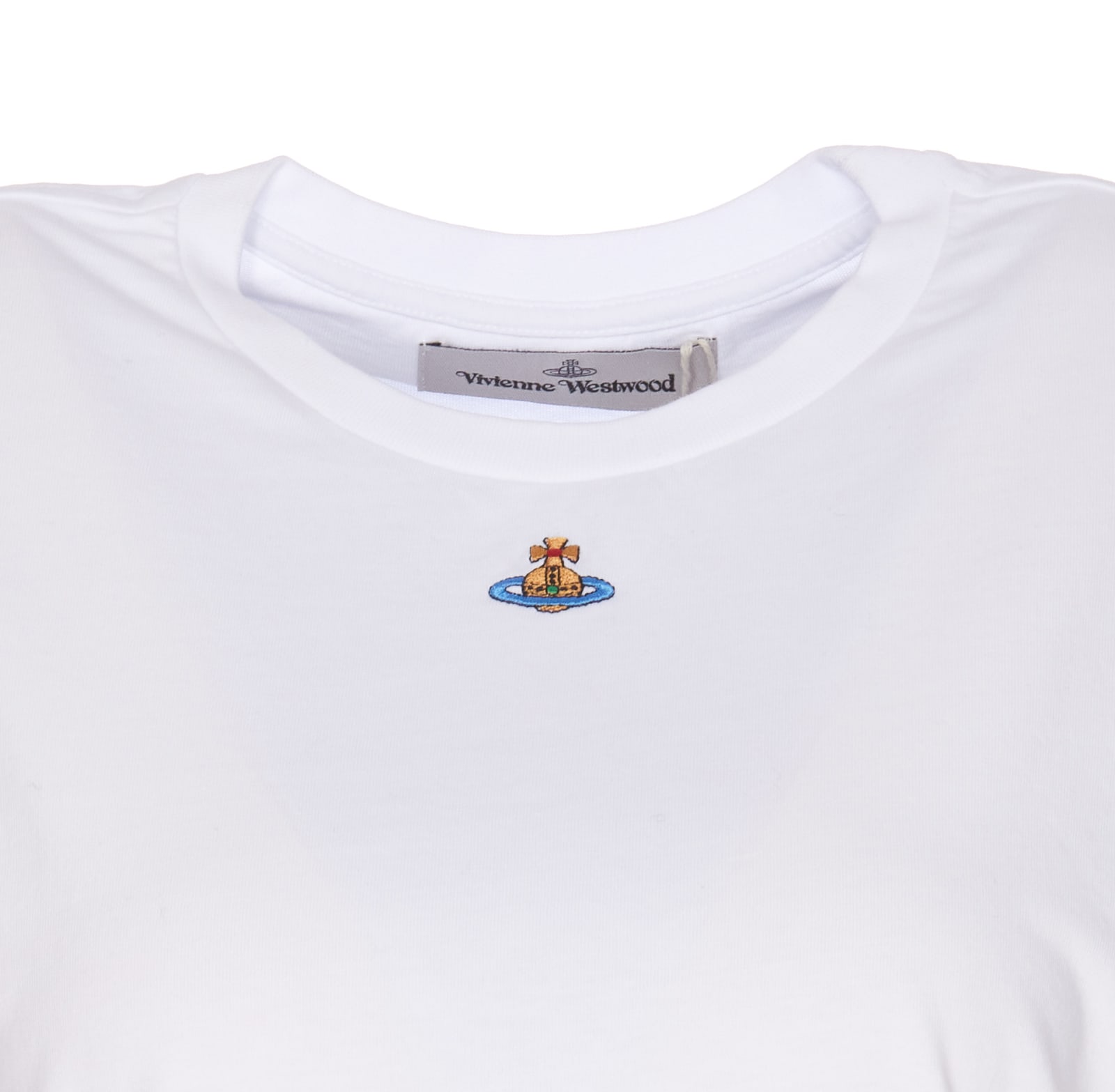 Vivienne Westwood Orb Logo Cotton Jersey T-shirt In Bianco