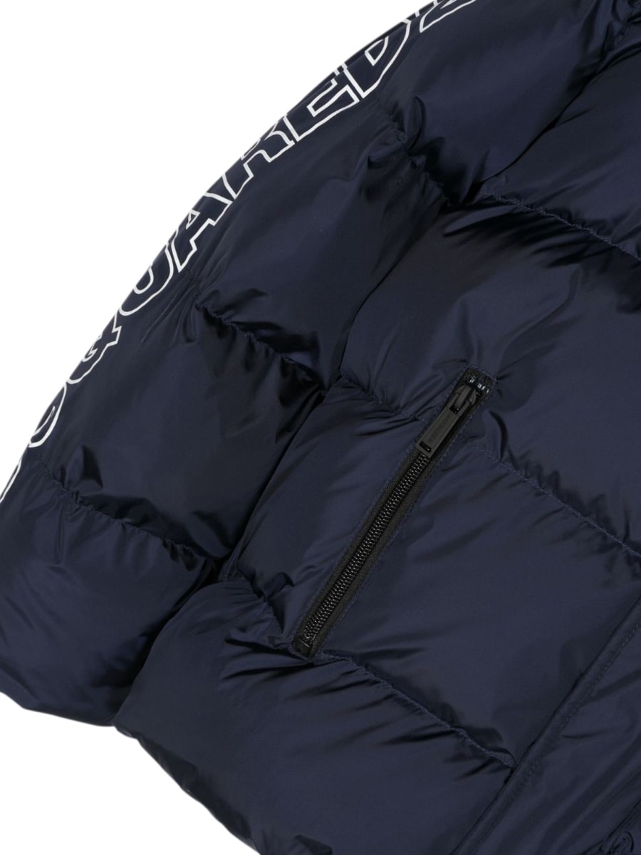 Shop Dsquared2 Down Jacket With Hood In Blue