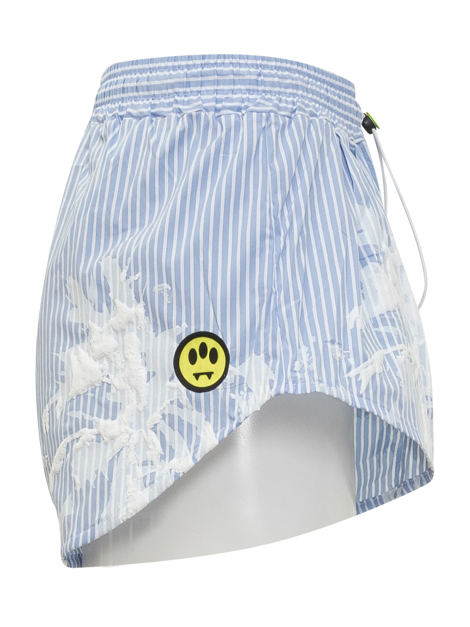 Shop Barrow 3d Palm Shorts In Celeste/light Blue