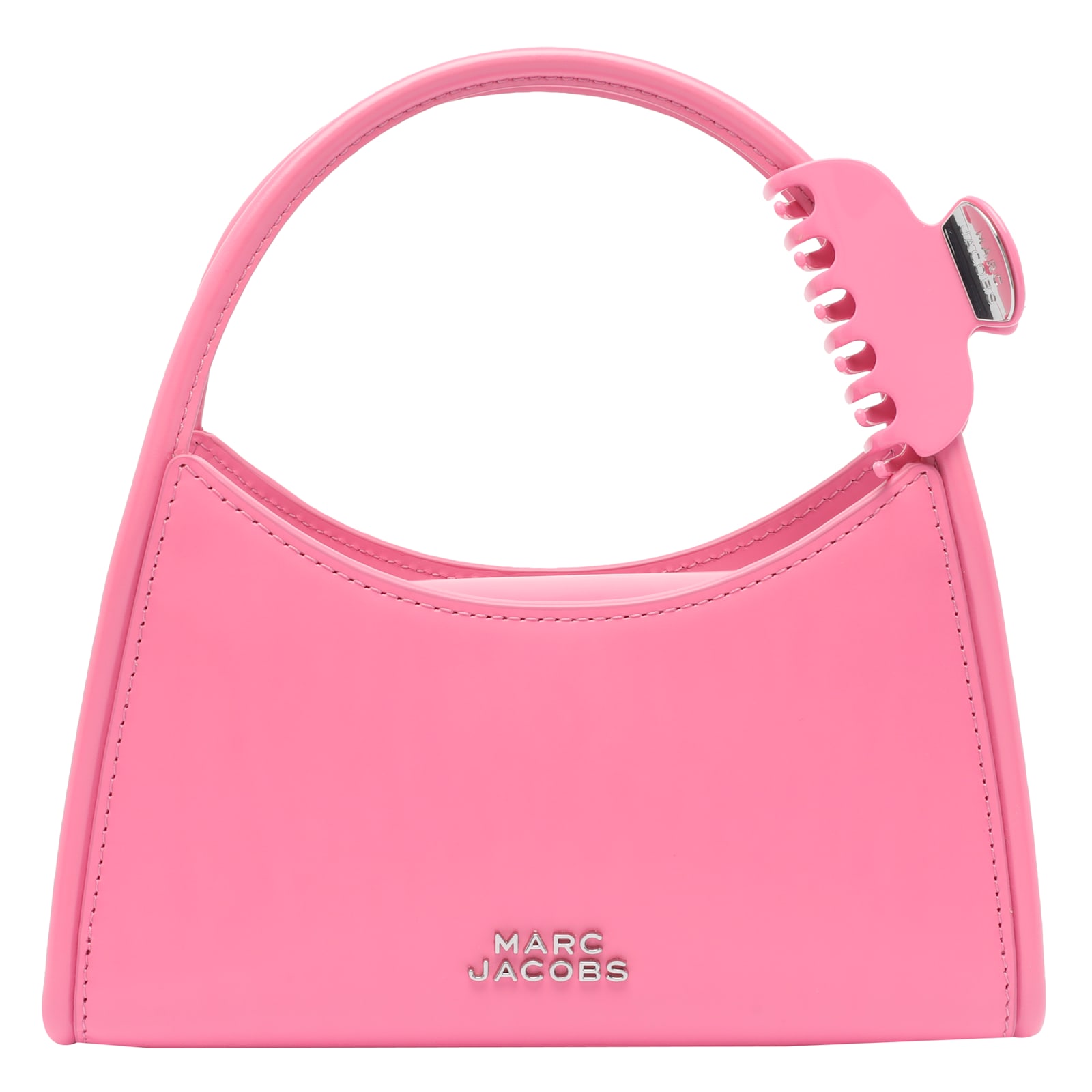 Marc Jacobs The Claw Clip Shoulder Bag In Brushed Leather Color Pink In Pink