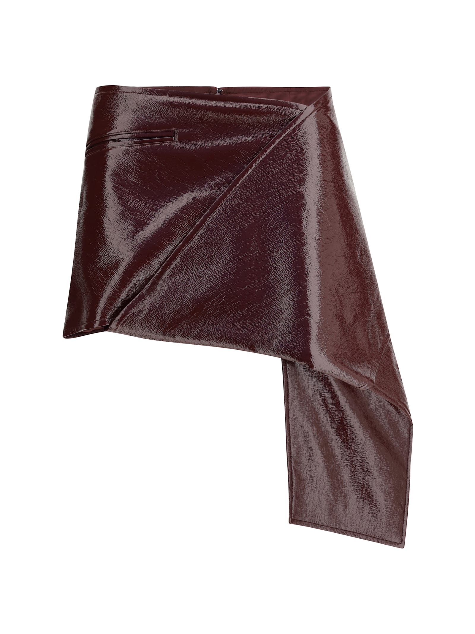 Courrèges Vinyl Mini-skirt In Burgundy
