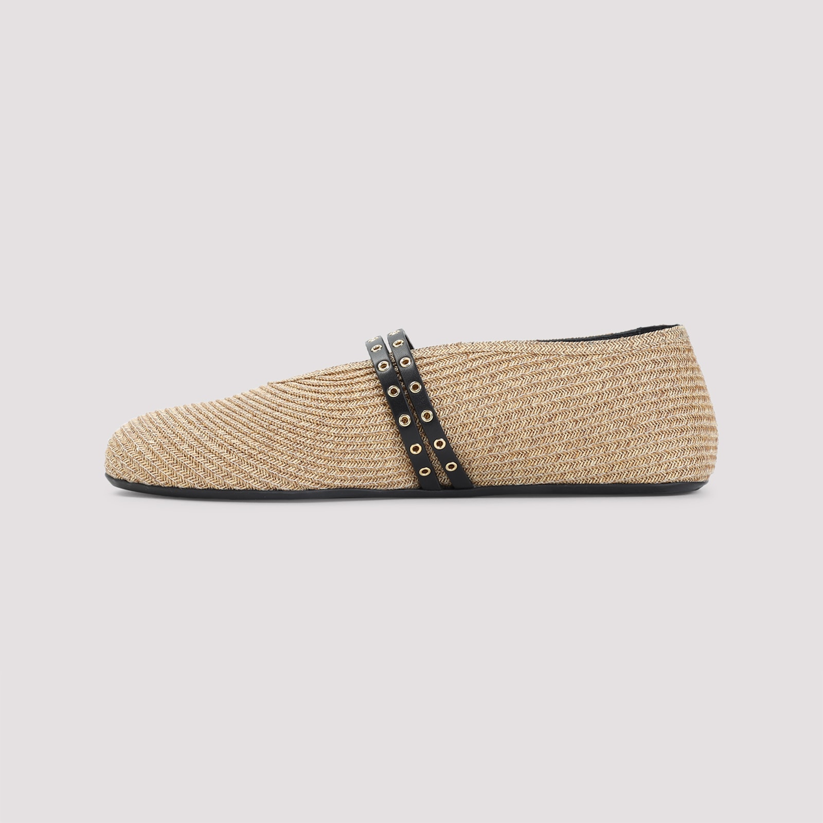 Alaïa Alaia Flat Ballerinas Natural Colour In Paper Straw Women In Nude