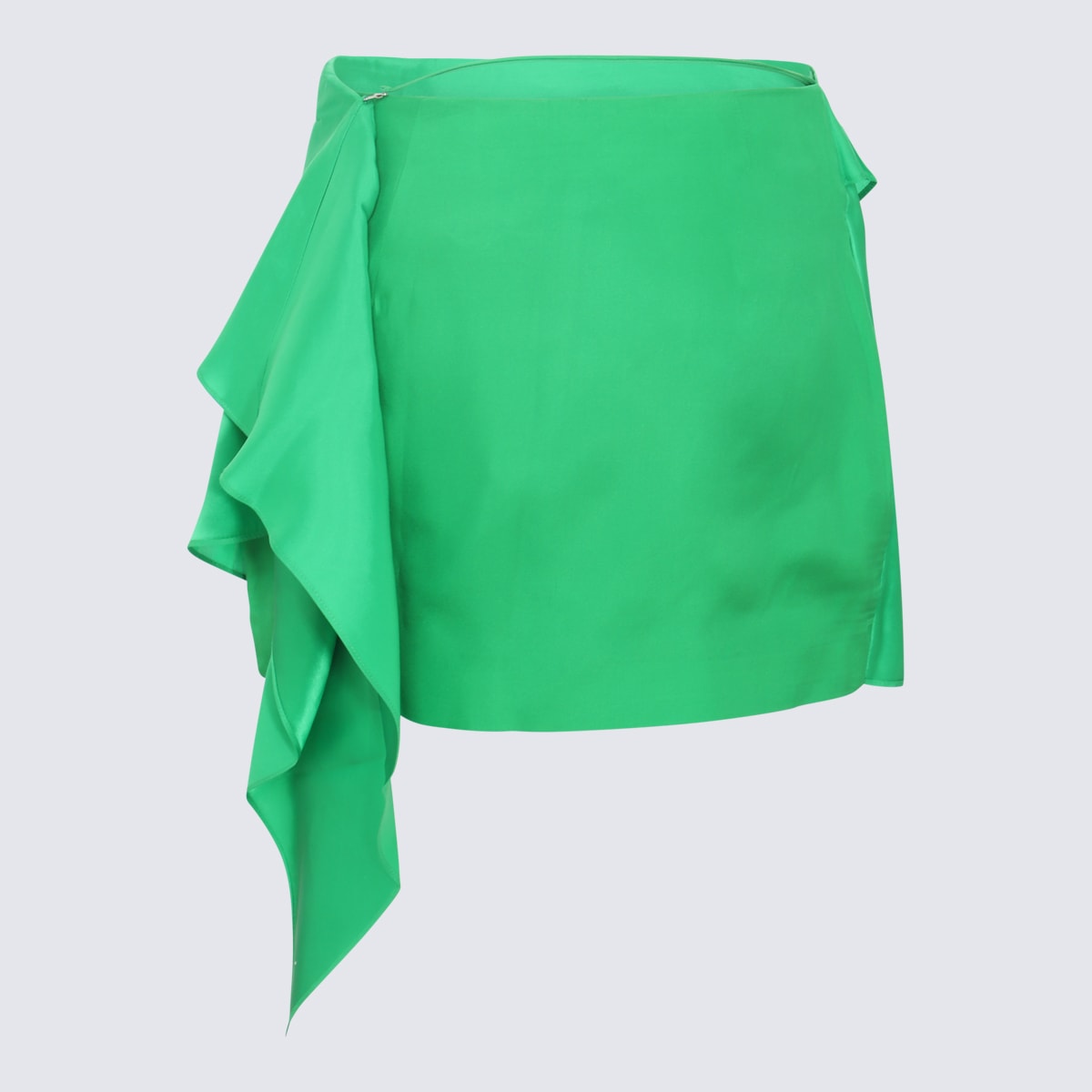 Green Silk Himeji Mini Skirt