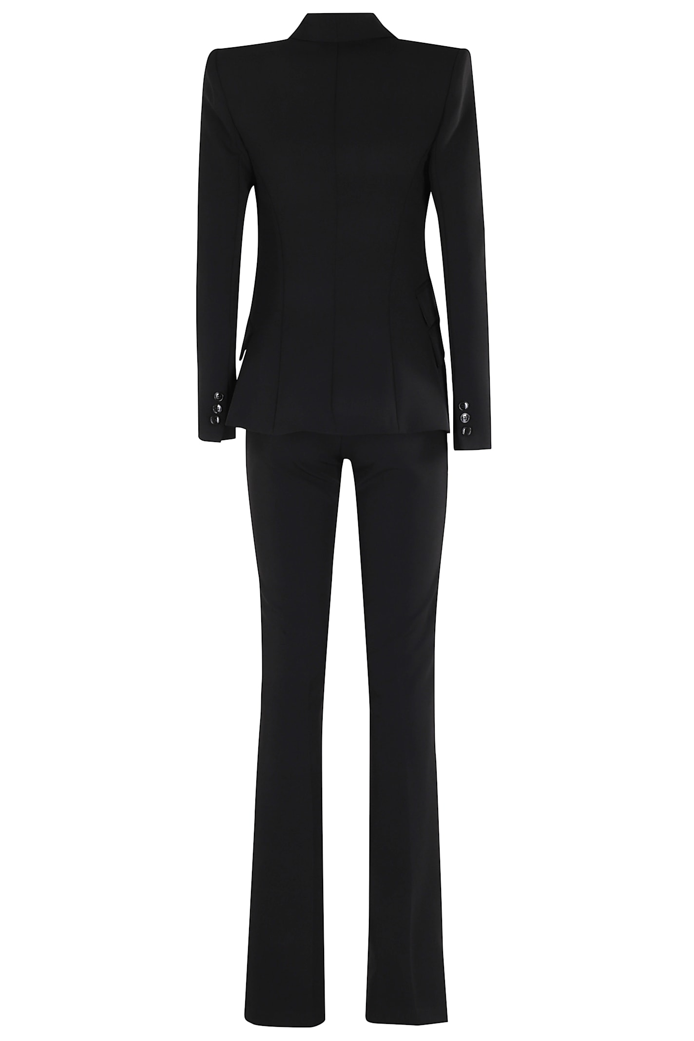 Elisabetta Franchi Tailored Black Suit With Fitted Blazer And Straight-leg Trousers In Black