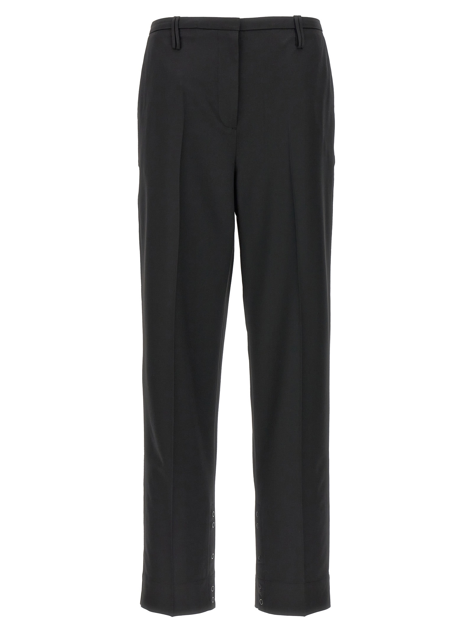 Shop Ganni Pleated Trousers In Black