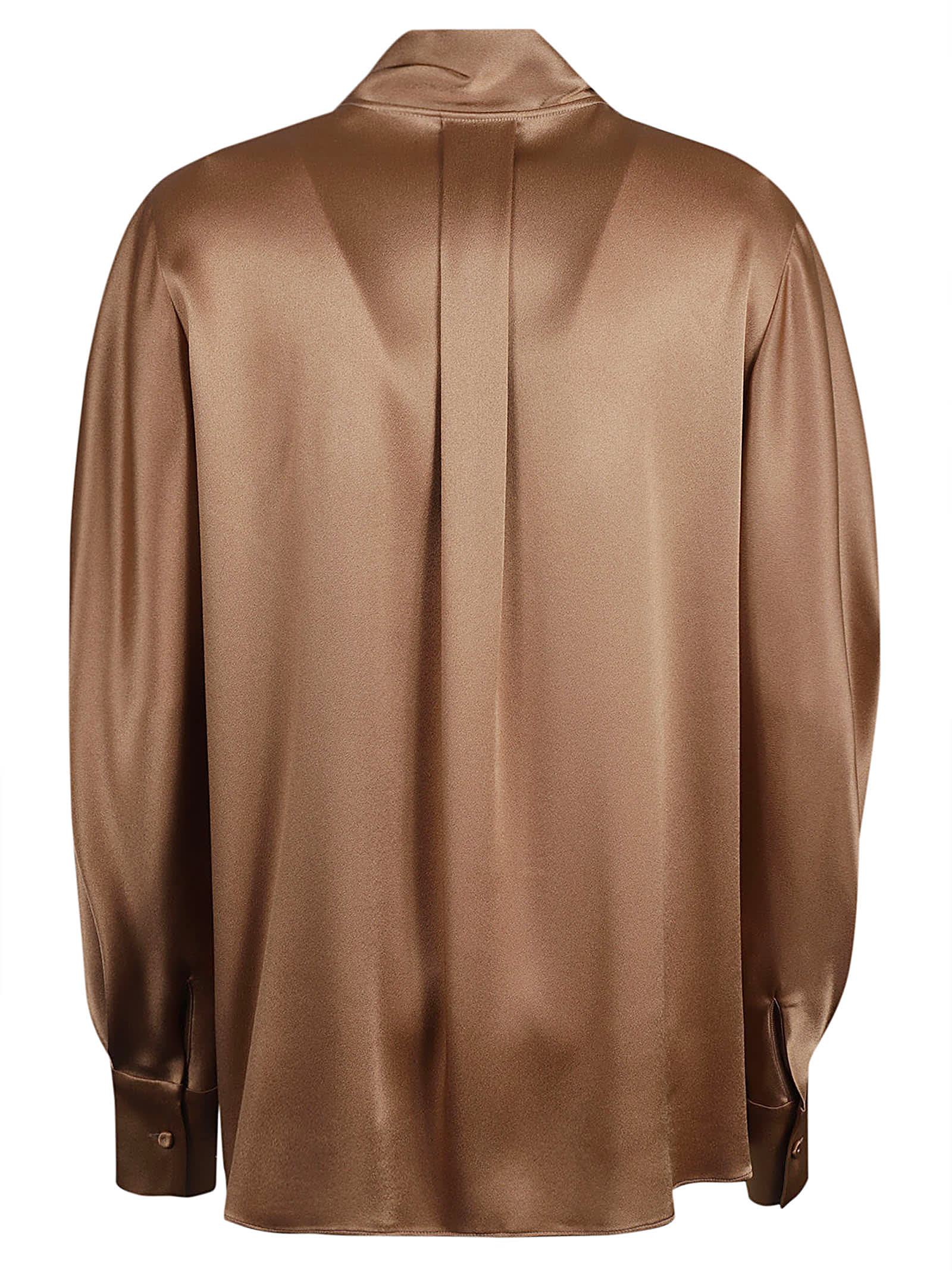 Shop Alberta Ferretti Scarfed Blouse In Beige