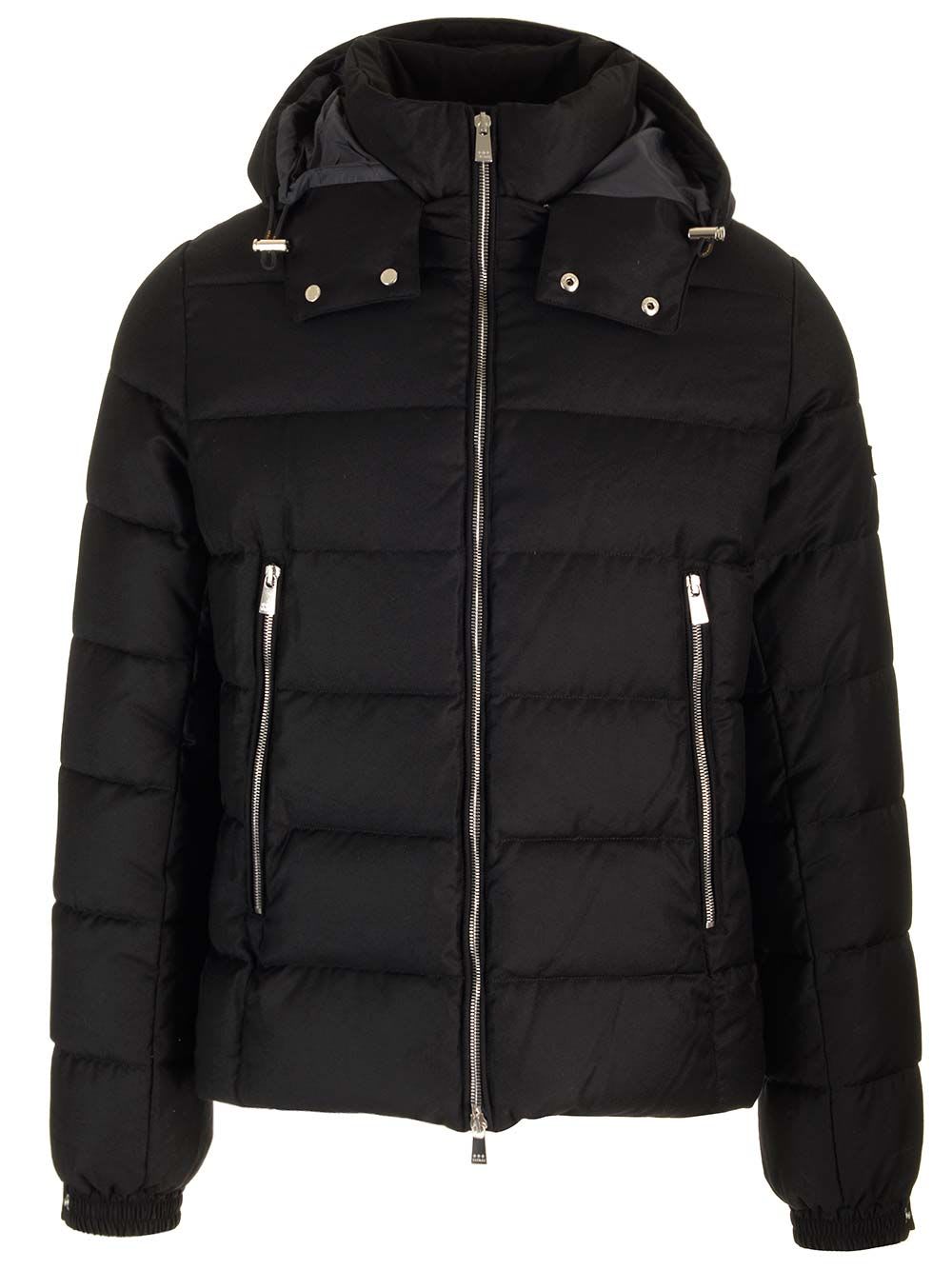 Shop Tatras Domiziano Down Jacket In Wool And Silk In Black