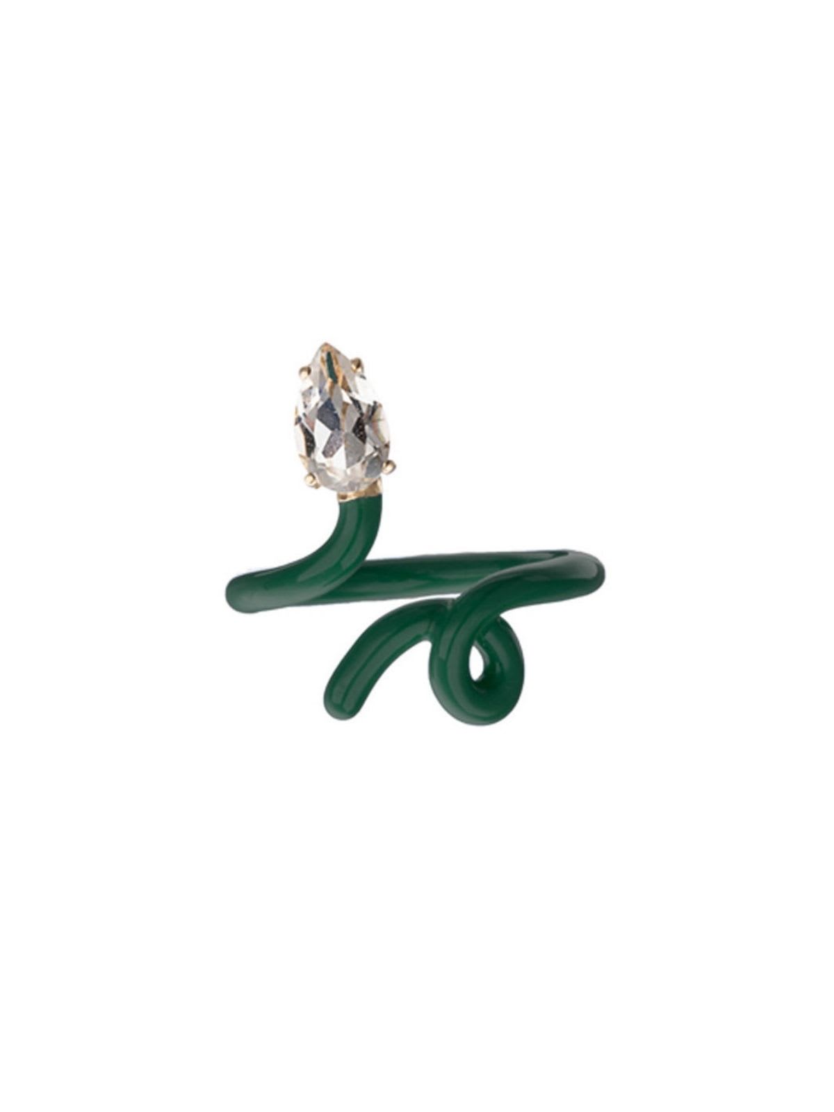 Bea Bongiasca Viticcio Forest Green Ring With Drop