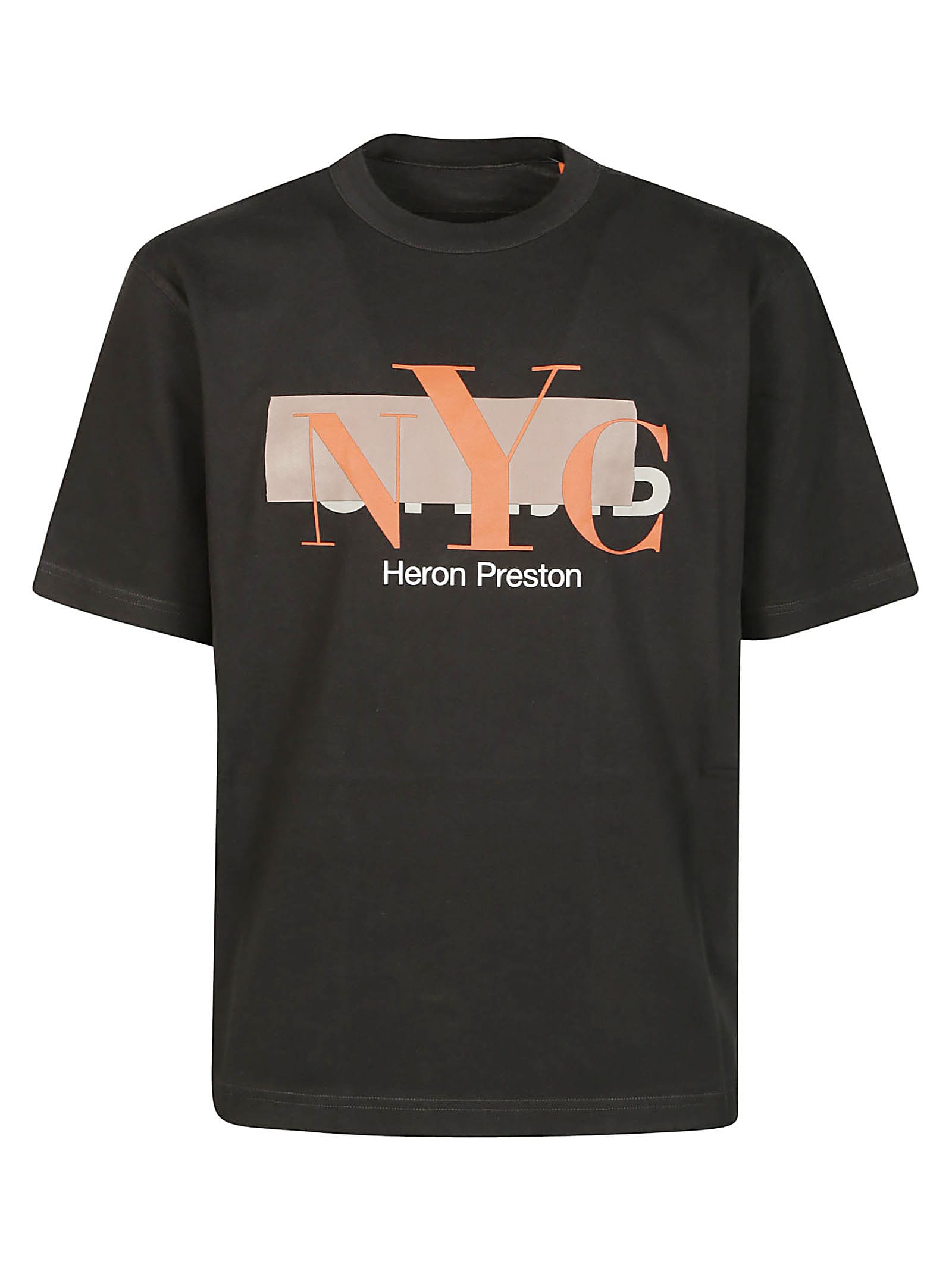 Shop Heron Preston Nyc Censored T-shirt In Black Orange