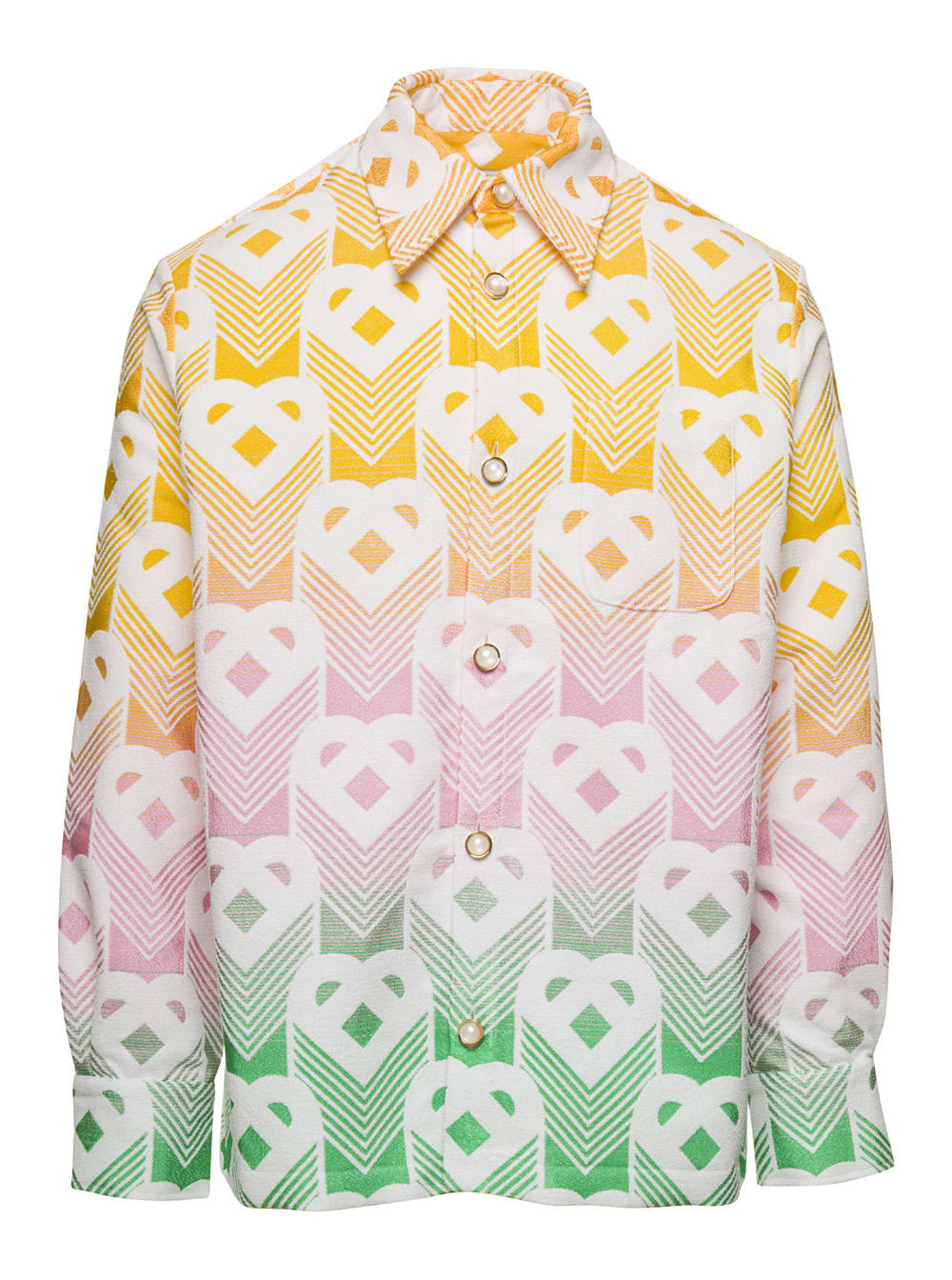 Shop Casablanca Multicolor Gradient Flying Heart Jacket In Cotton Blend Man