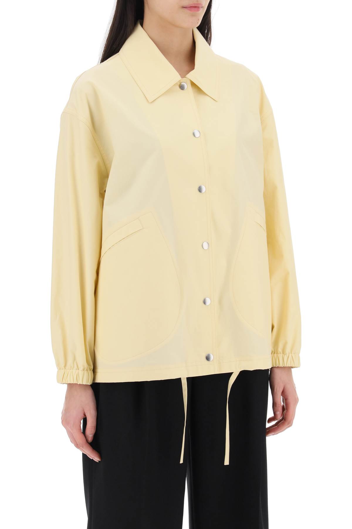 Shop Jil Sander Coach Jacket With Logo Print In Light Pastel Y (yellow)