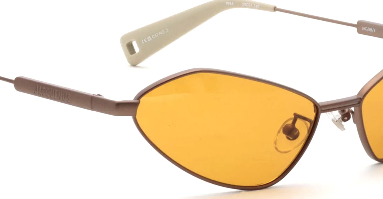 Jacquemus Bambino Metal - Matt Putty / Amber Lens Sunglasses In Yellow