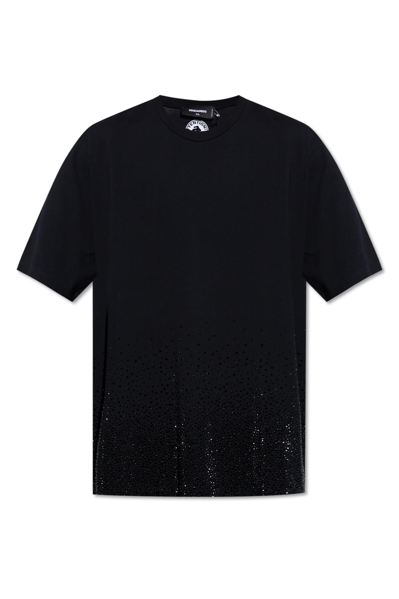 Shop Dsquared2 T-shirt With Shimmering Appliqués In Black