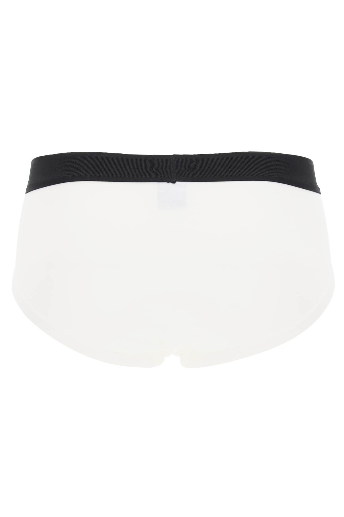 Shop Tom Ford Cotton Briefs With Logo Band In White