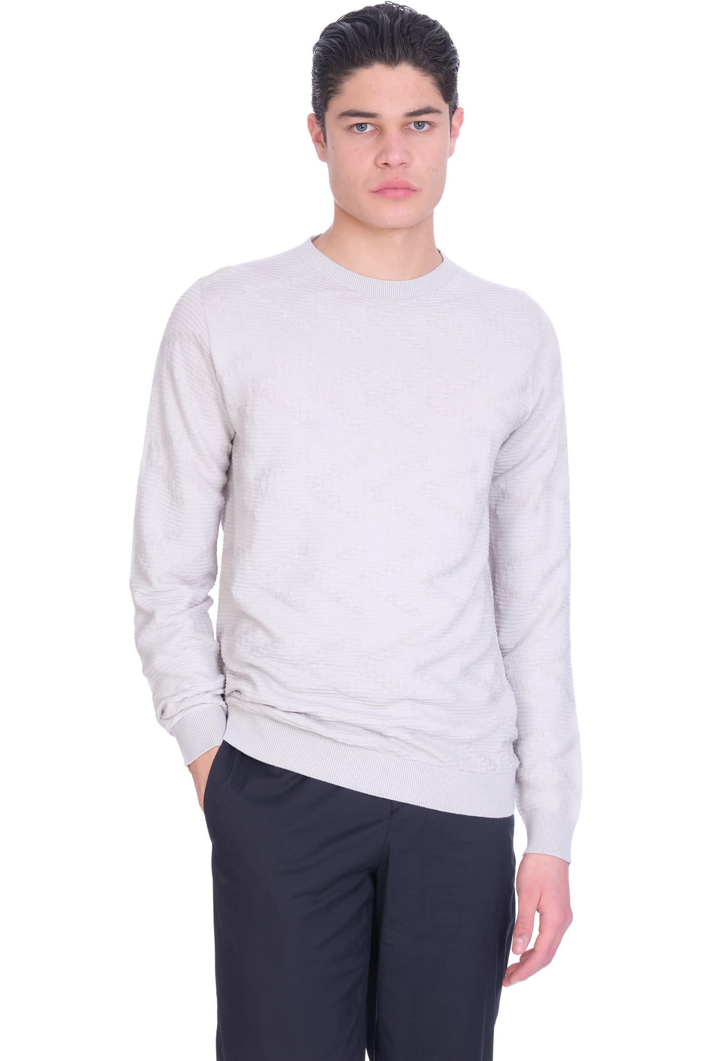 Giorgio Armani Knitwear In Grey Cotton