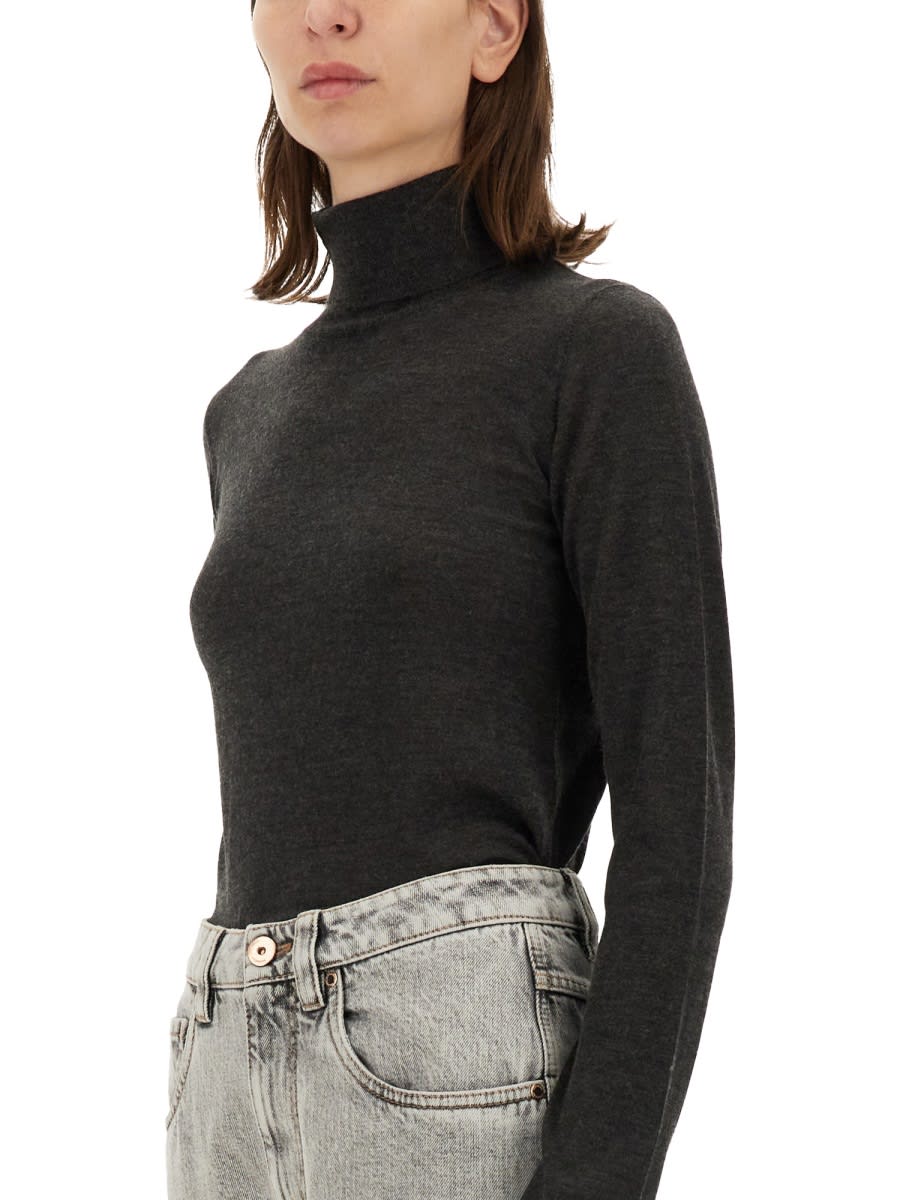 Shop Brunello Cucinelli Turtleneck Shirt In Grey