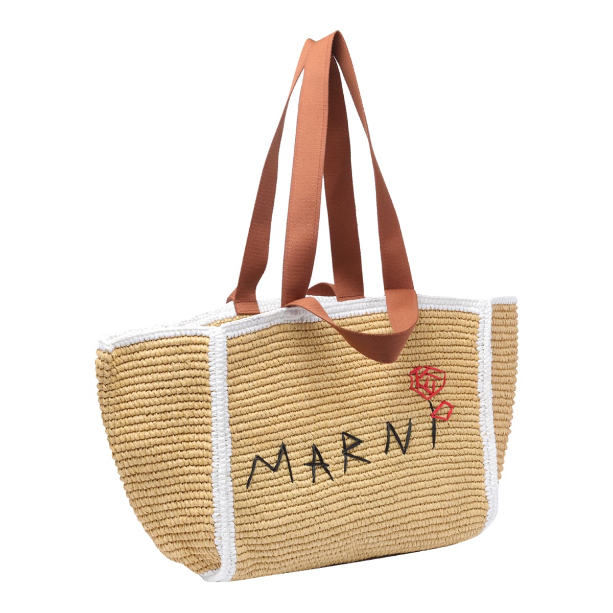 Shop Marni Sillo Shopping Bag In Beige