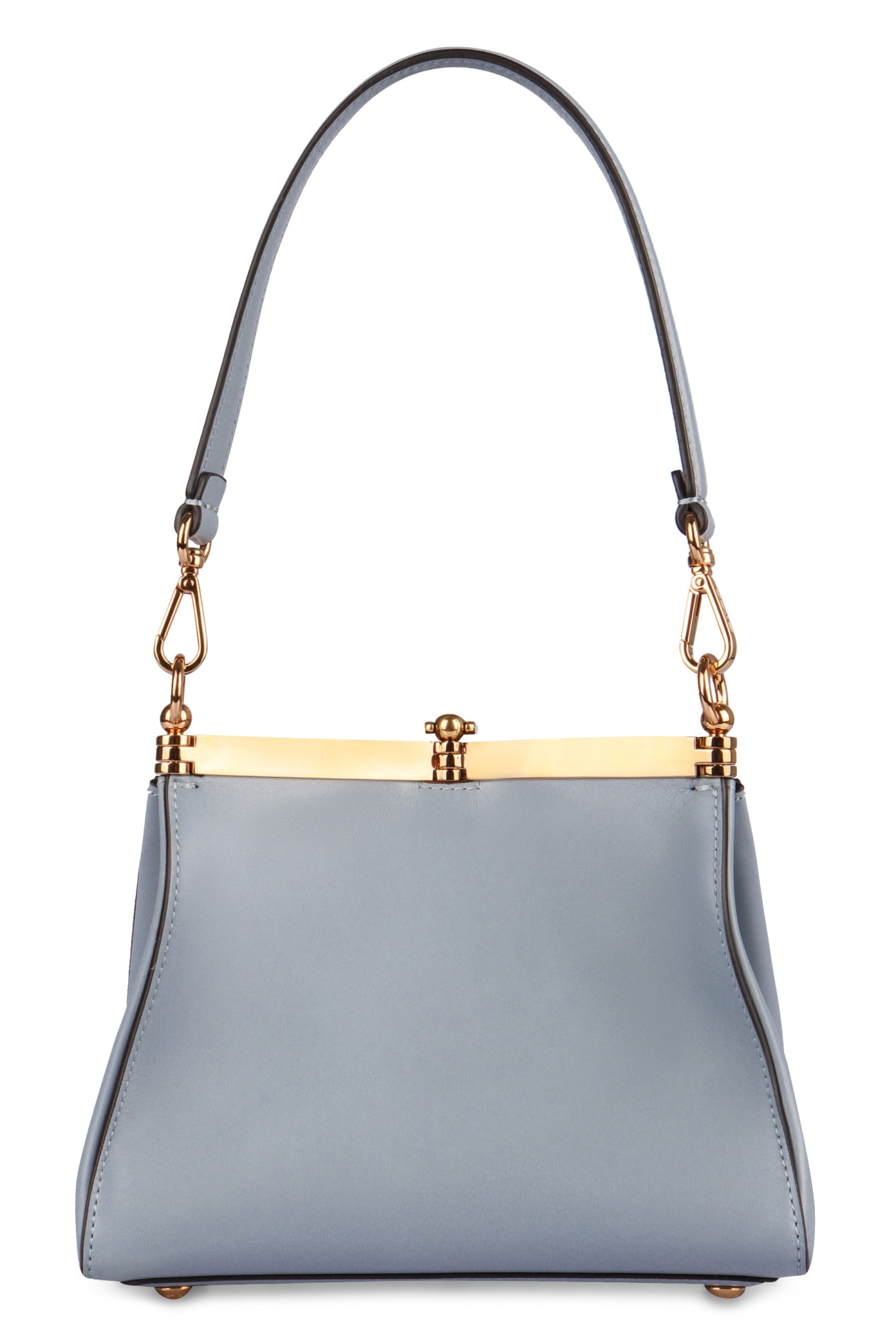 Shop Etro Vela Mini Leather Shoulder Bag In Light Blue