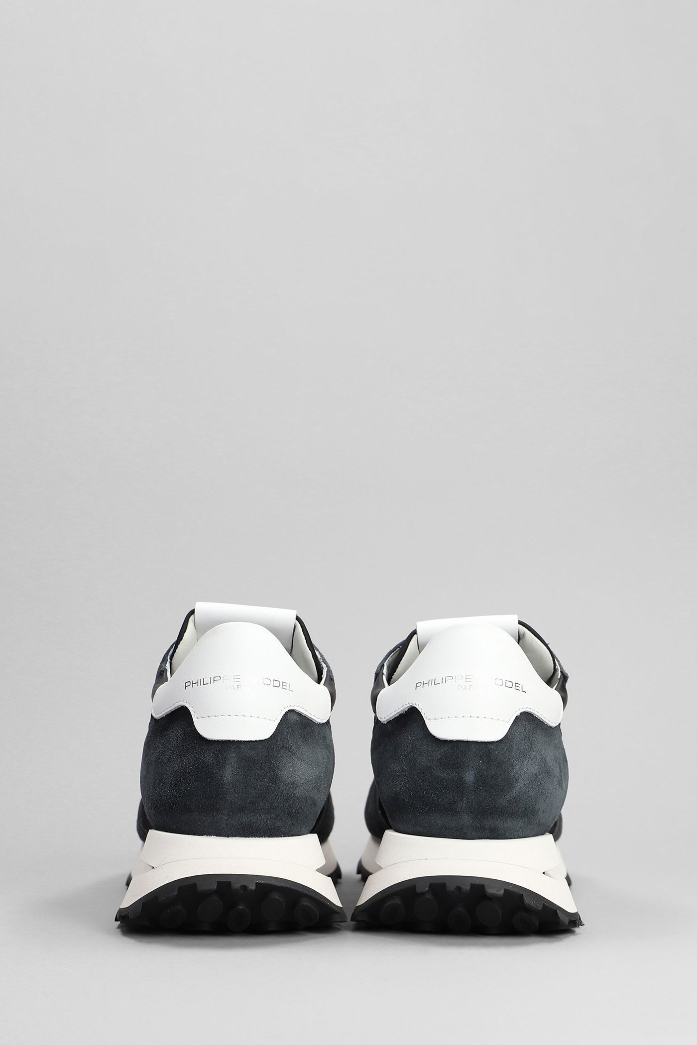 Philippe Model Tropez Haute Low Sneakers In Black Suede And Fabric In Black