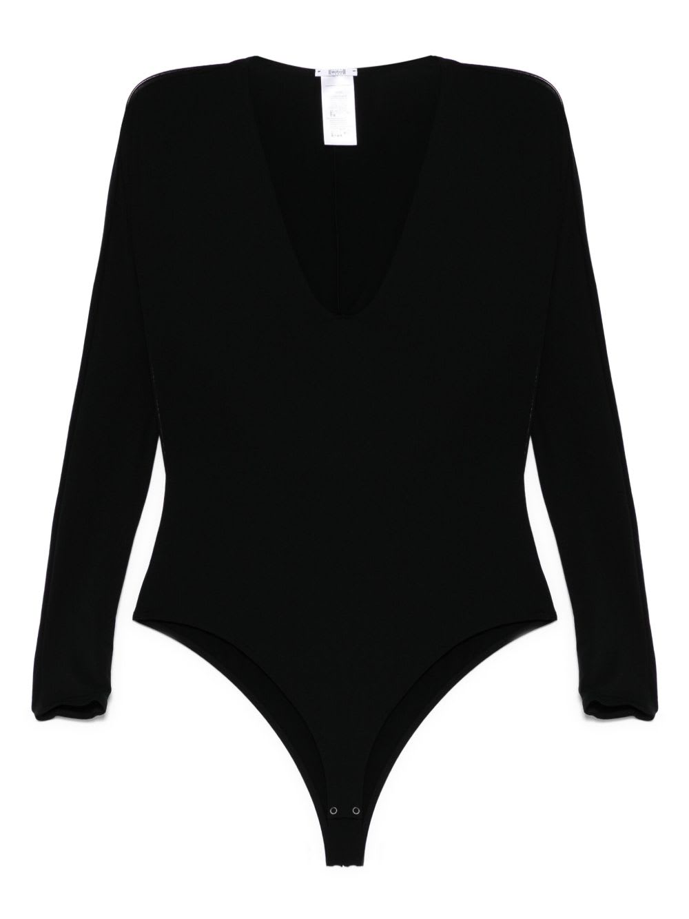 Wolford V-necked Bodysuit Long Sleeves In Black