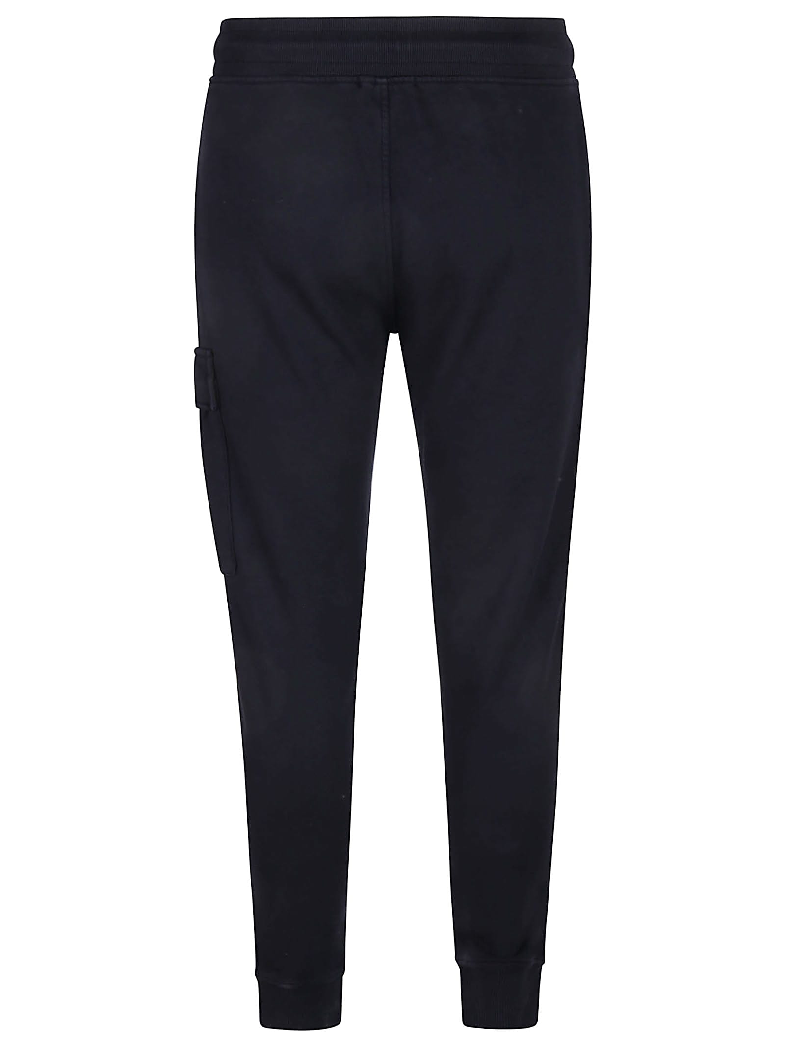 C.p. Company Diagonal Fleece Cargo Sweatpant In Black