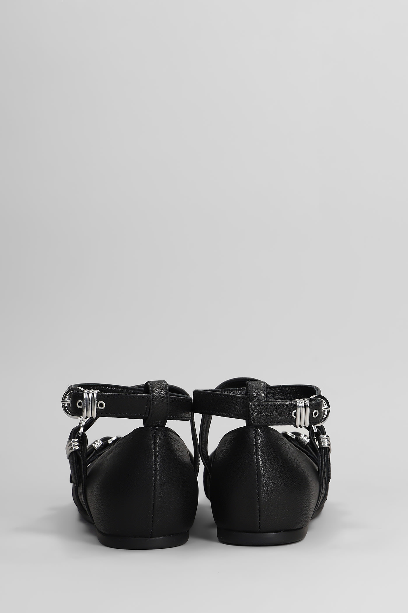 Vic Matie Logic 101 Ballet Flats In Black Leather In Black