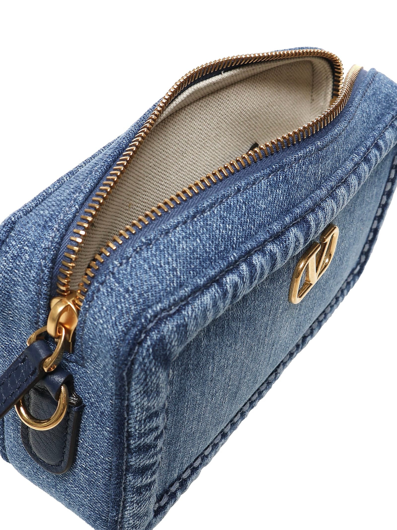 Shop Valentino Alltime Mini Shoulder Bag In Denim