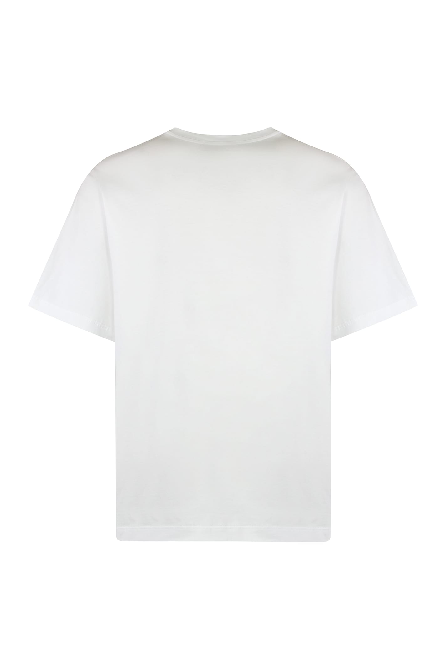 Dolce & Gabbana White T-shirt With Iconic Dg Logo Graphic In Bianco Ottico
