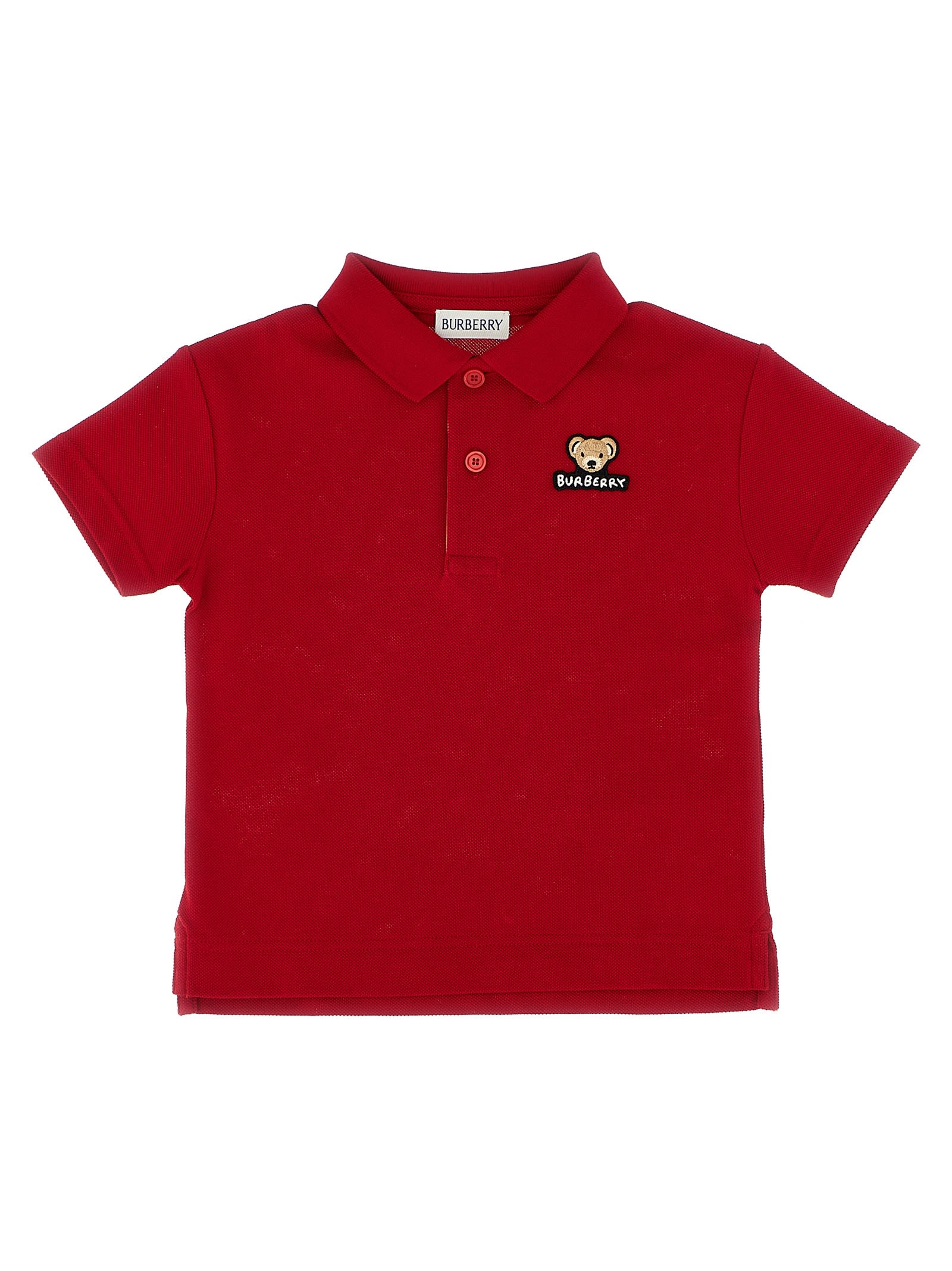 Burberry Childrens Cotton Polo Shirt In Red