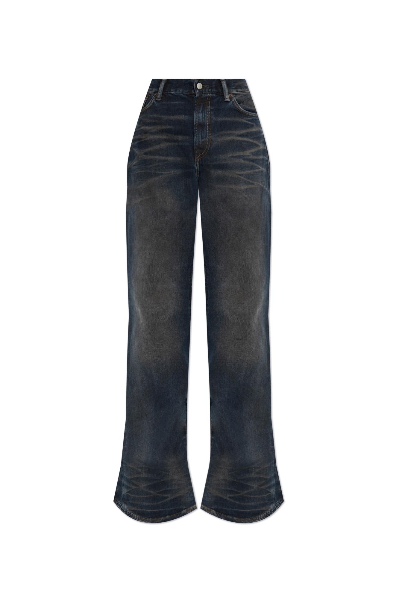 Shop Acne Studios Flared Jeans In 838 Dark Blue