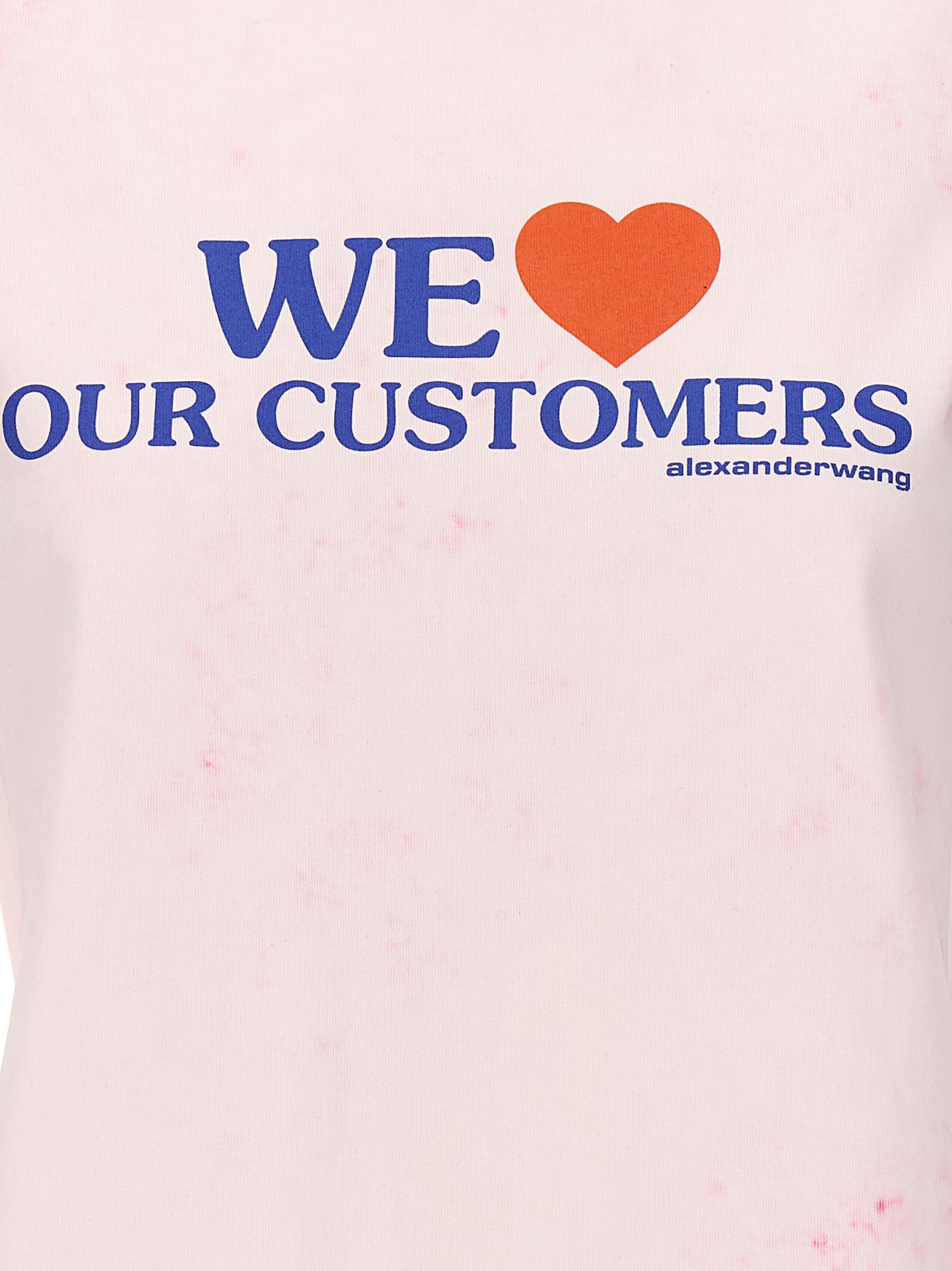 Shop Alexander Wang We Love Our Customers T-shirt In Lt Pink Bleach Out