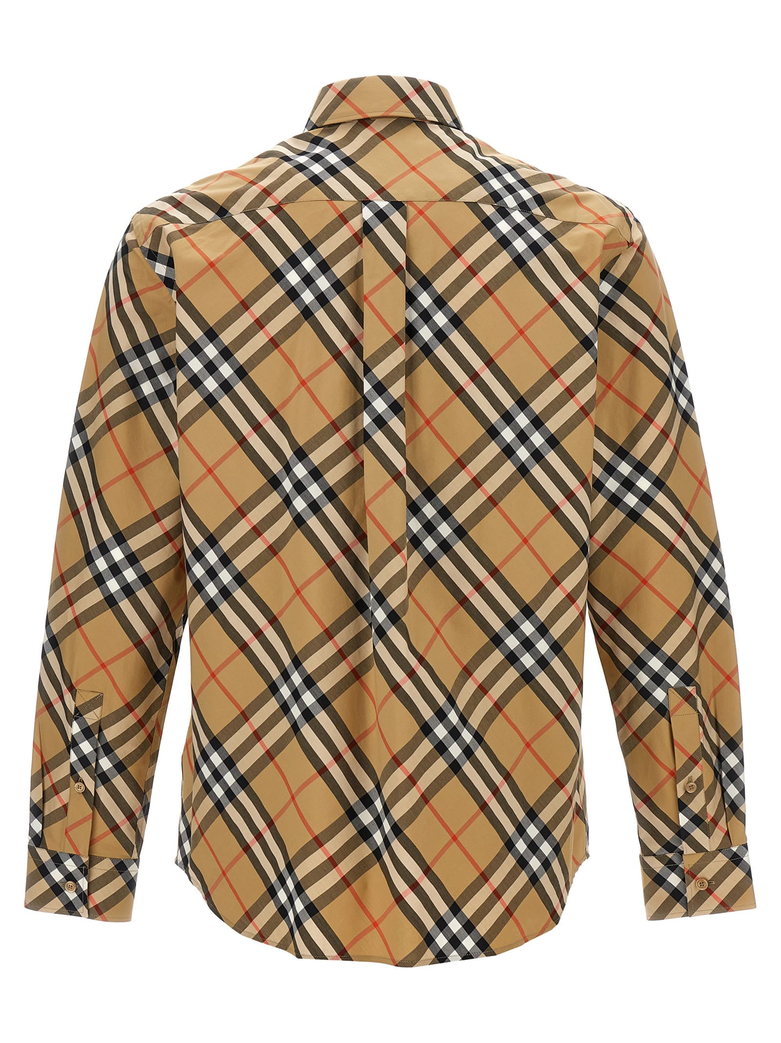 Shop Burberry Check Shirt In Beige