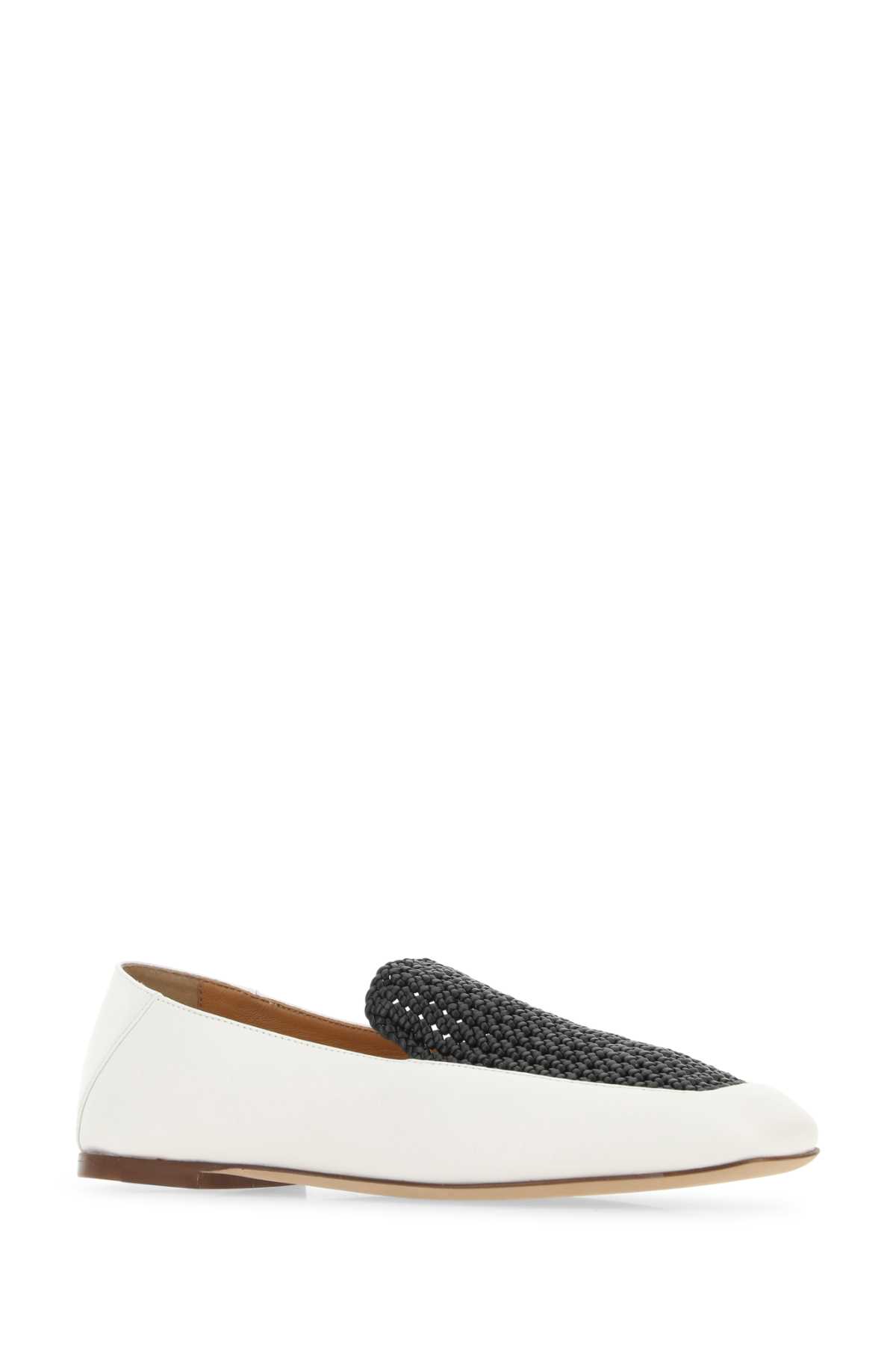 Shop Chloé Two-tone Leather Olene Loafers In 90k