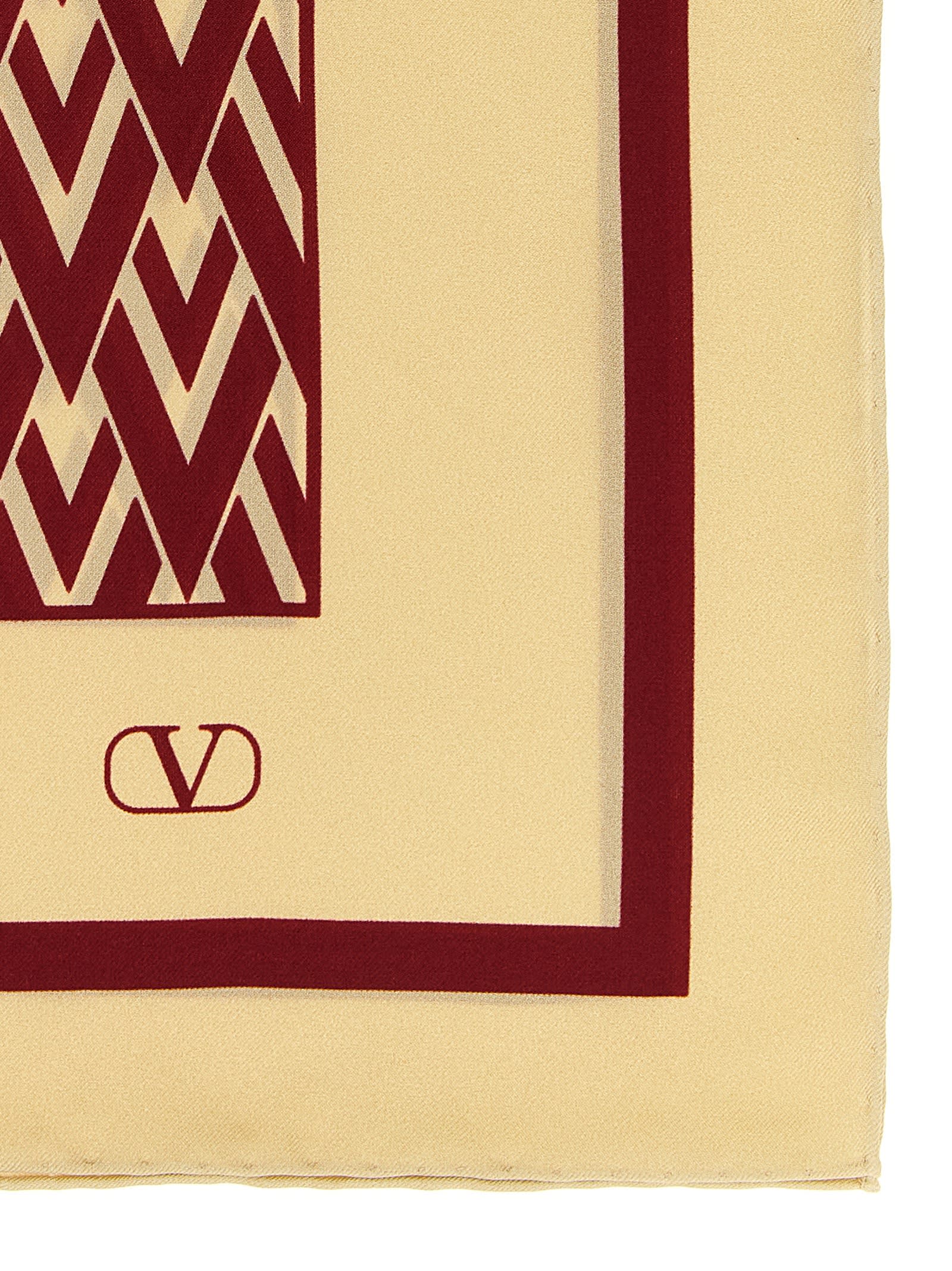 Valentino 'all The V' Scarf In Brown