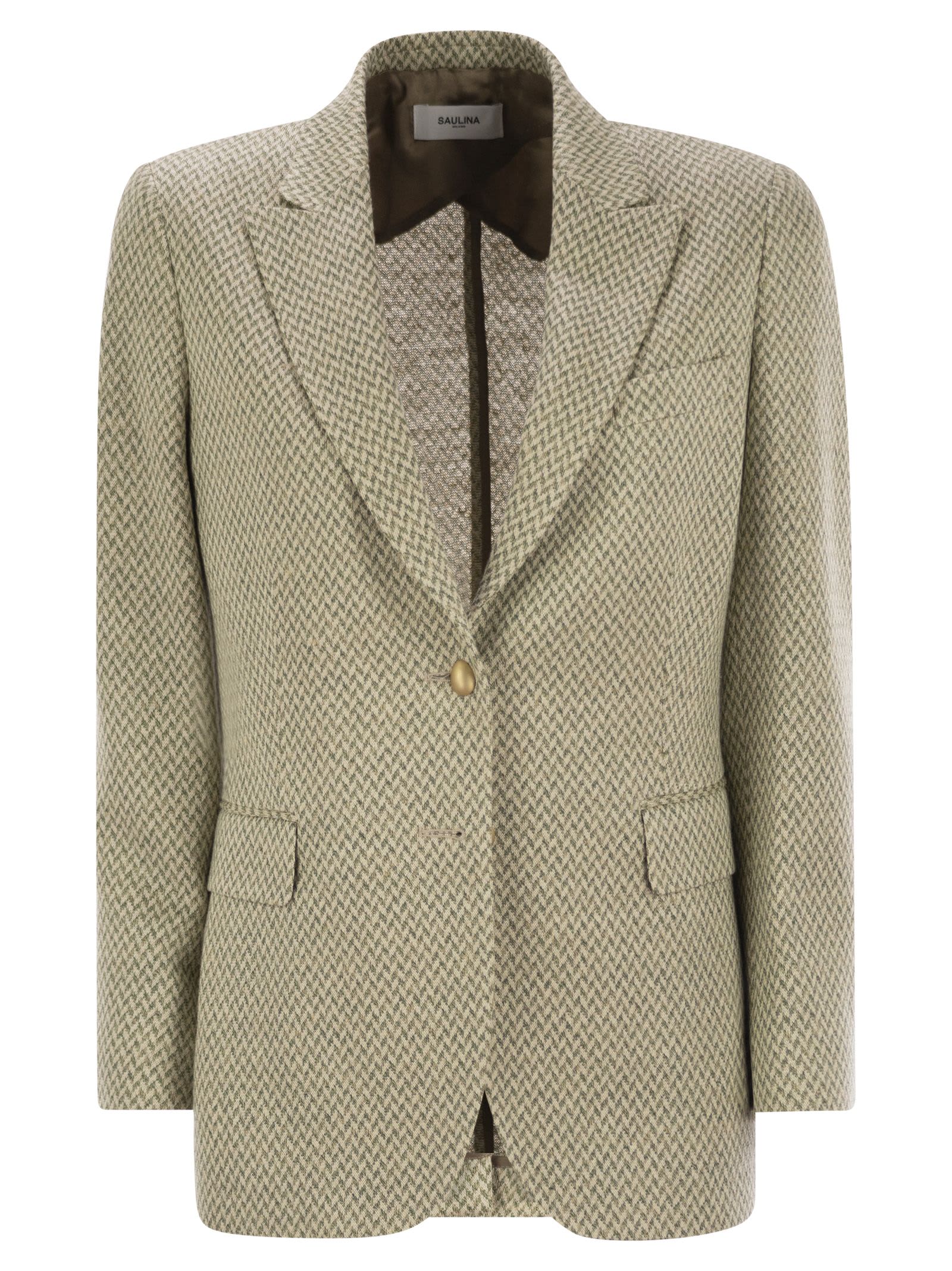 Angelica - Herringbone Two-button Blazer