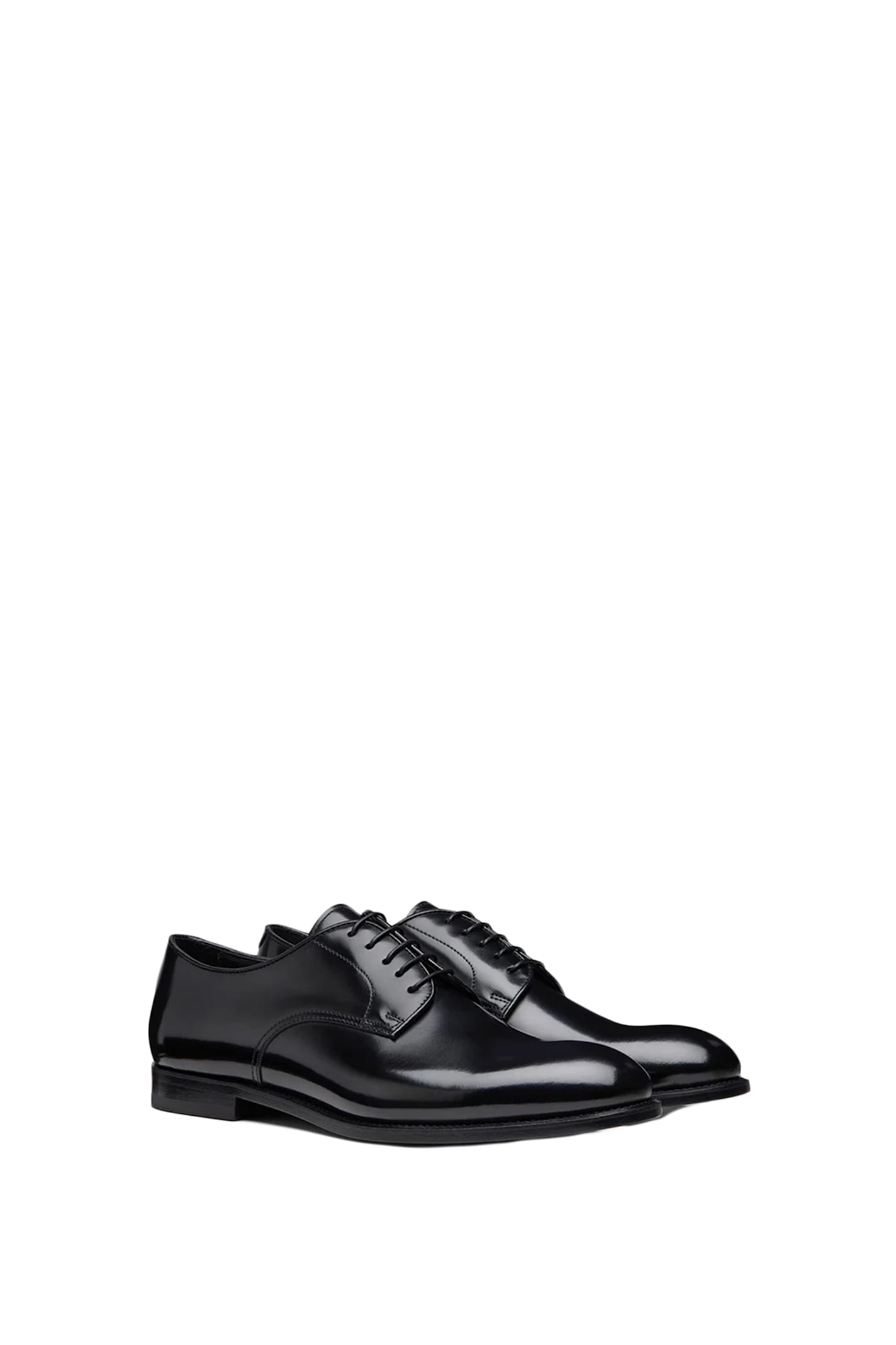 Doucal's Classic Black Derby Shoes Polished Finish In Calf Leather Man In Black