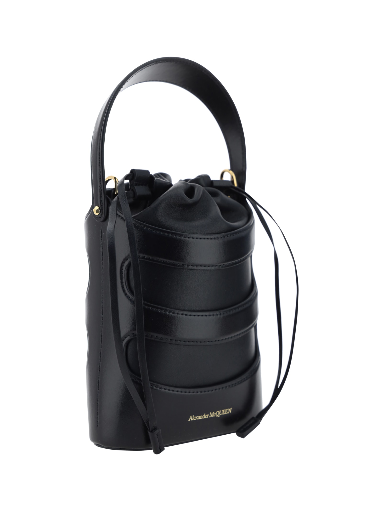 Shop Alexander Mcqueen The Rise Mini Bucket Bag In Black