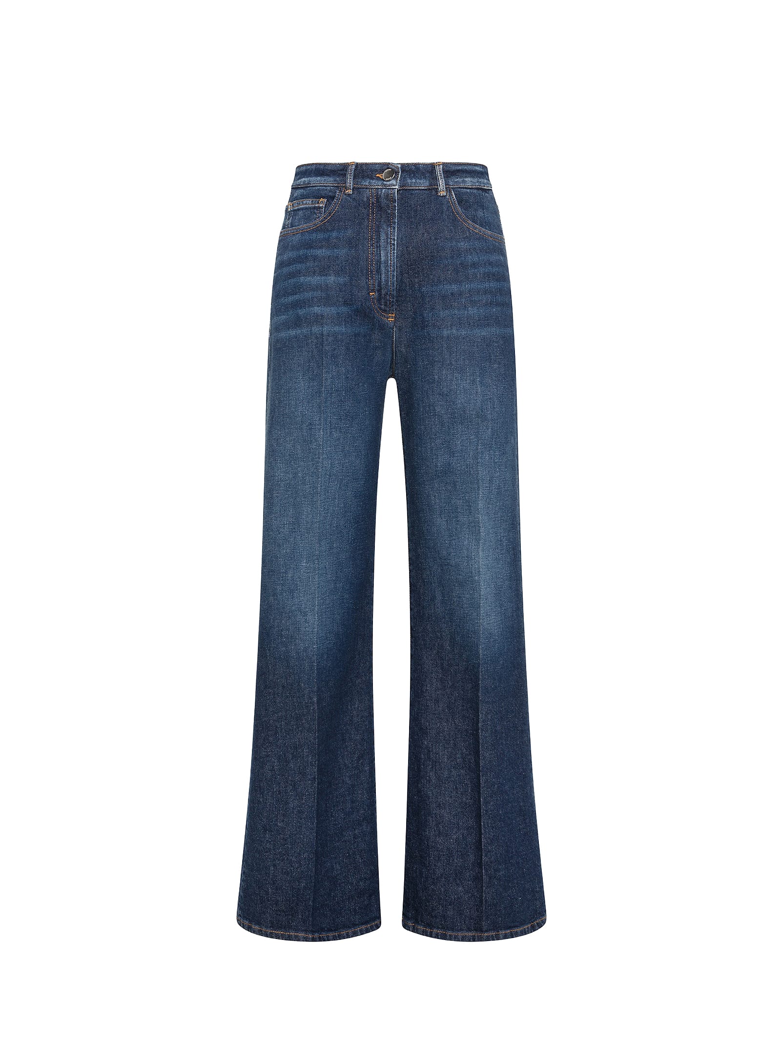 Shop Seventy Jeans Womens High-waisted Flared In Denim Indaco