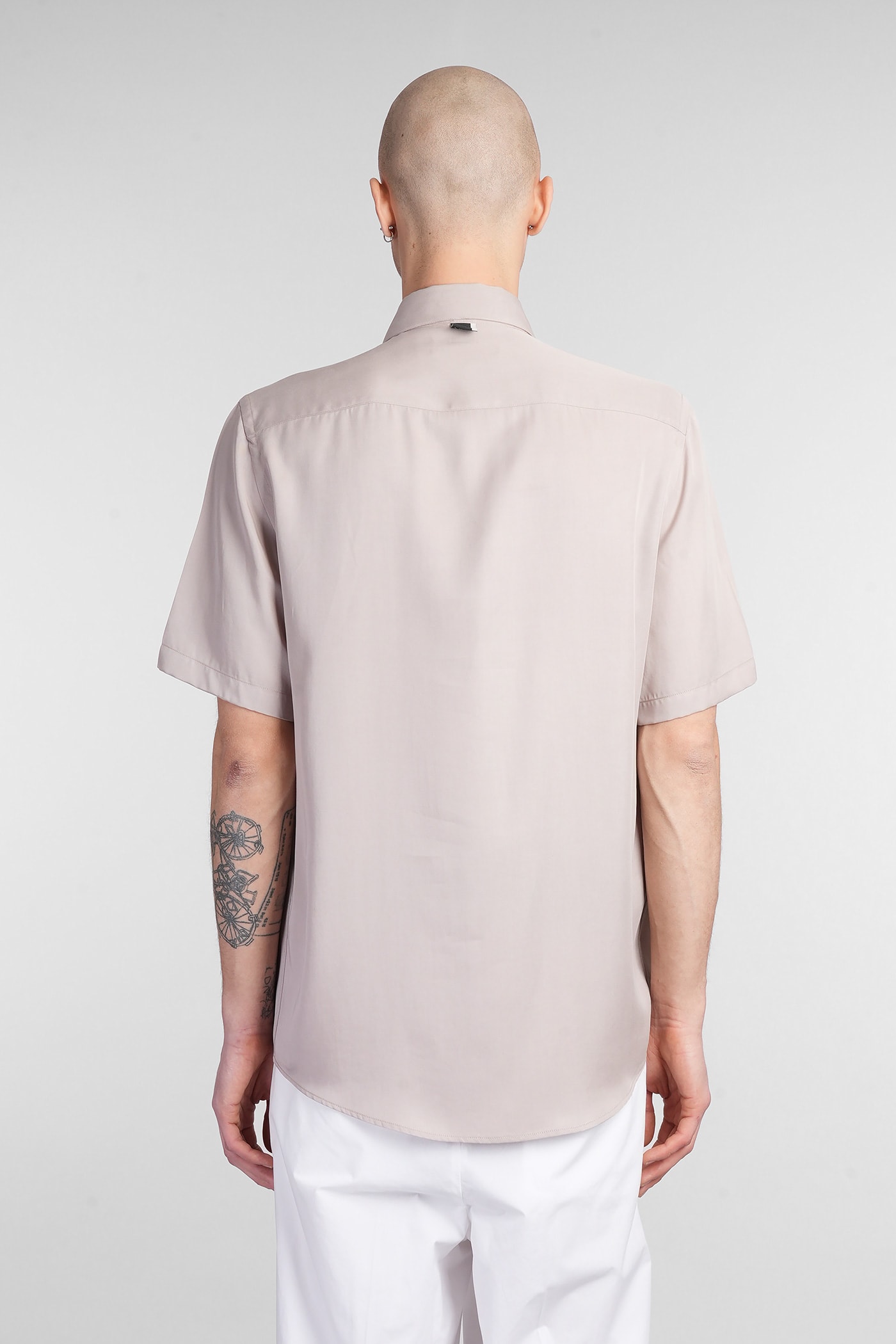 Low Brand Shirt S120 Shirt In Taupe Wool And Polyester In Taupe