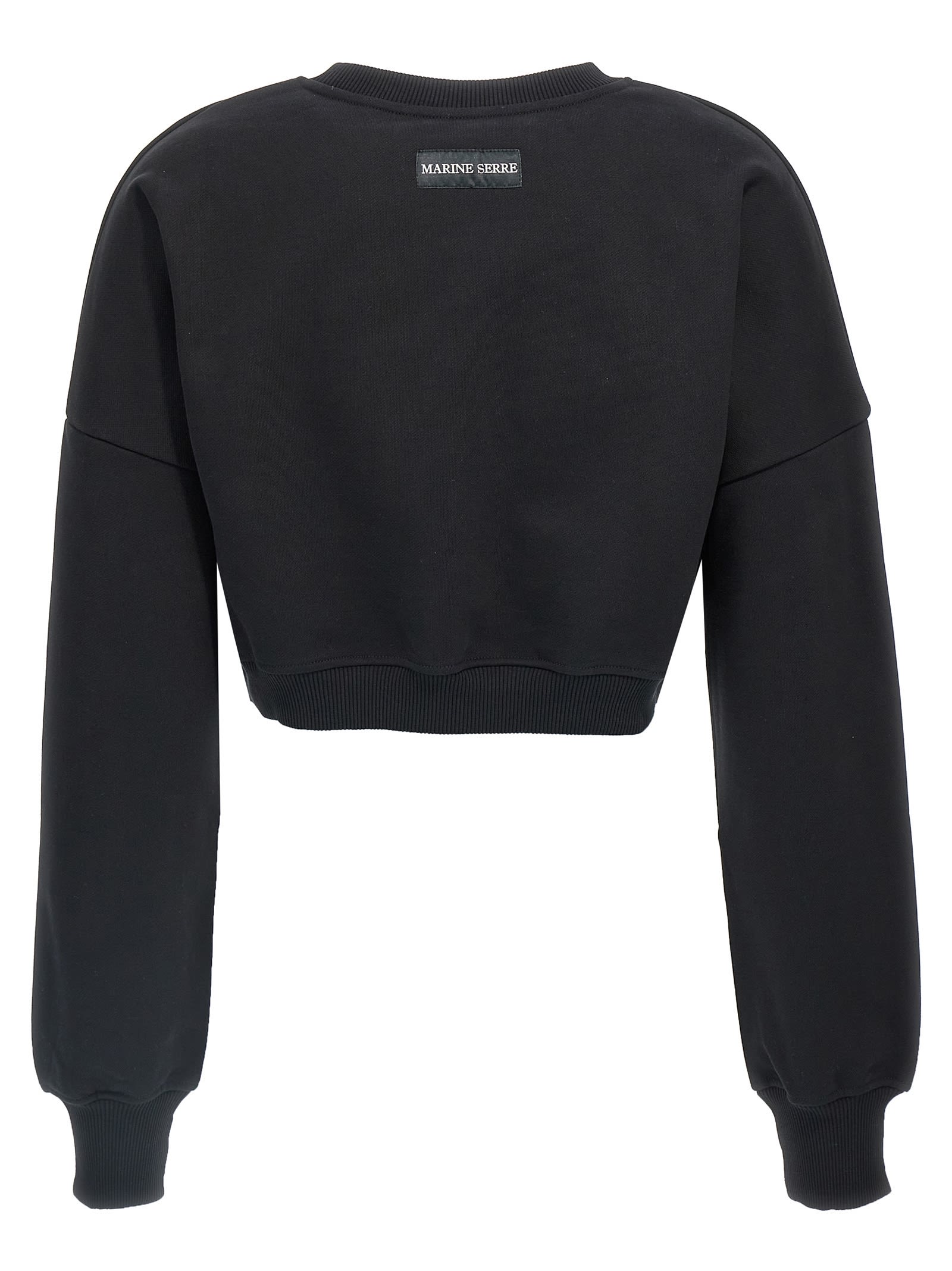 MARINE SERRE MOON LOGO CROPPED SWEATSHIRT 