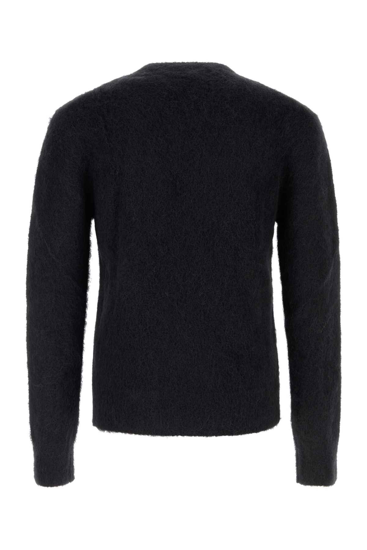 Shop Ami Alexandre Mattiussi Black Stretch Mohair Blend Sweater