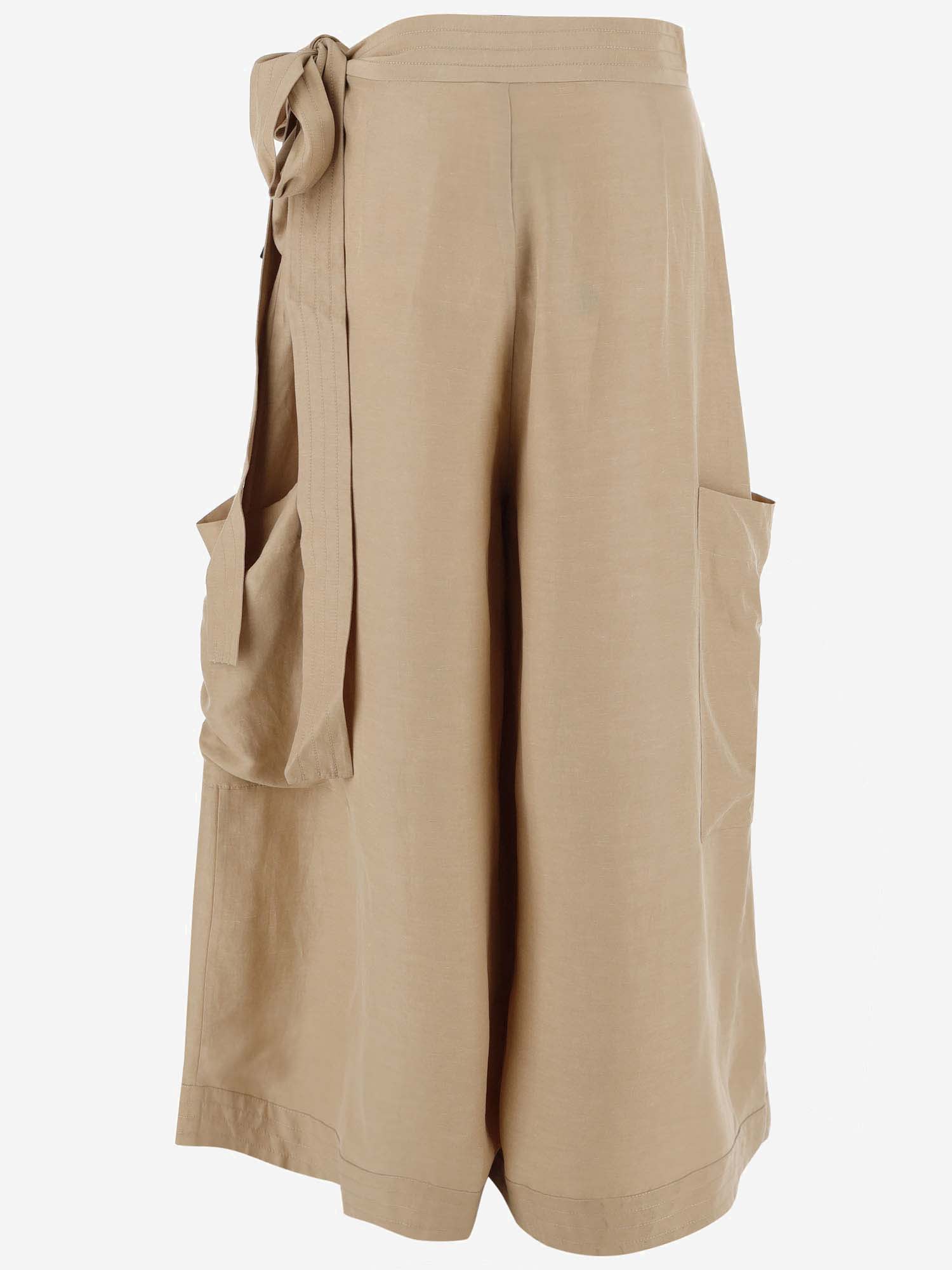 Shop By Malene Birger Linen Blend Wide-leg Pants In Beige