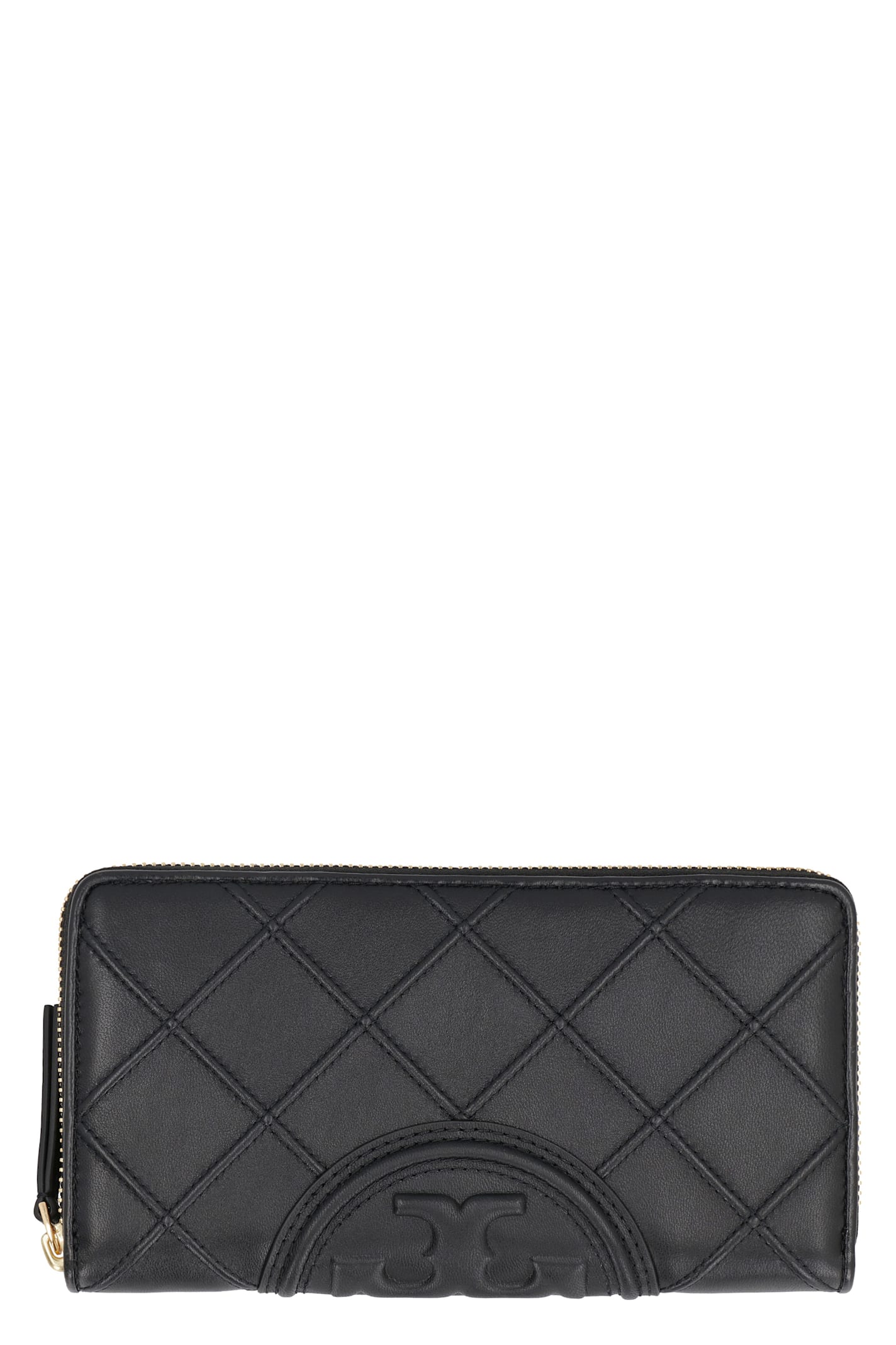 Shop Tory Burch Fleming Continental Wallet In Leather In Black